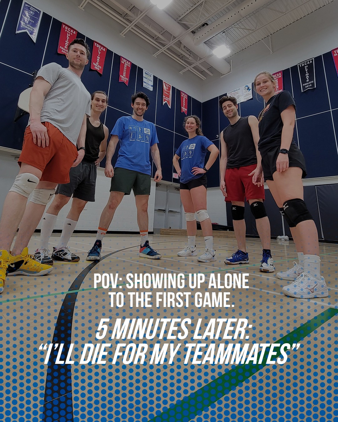 Walking onto the court as a free agent might feel like the first day of school but it only lasts for a minute. At OLS we are experts at turning strangers into teammates and teammates into friends.
By the end of the first set you will be high fiving people you just met. Do not let the fear of showing up alone stop you from having the best Spring of your life. Our community is waiting to welcome you with open arms and a competitive spirit.
Sign up as a free agent at www.offlimitsports.com and find new team.
#freeagent #socialanxiety #torontocommunity #newfriends #ols #volleyballtoronto #pickleballlife #mississauga #activeculture
