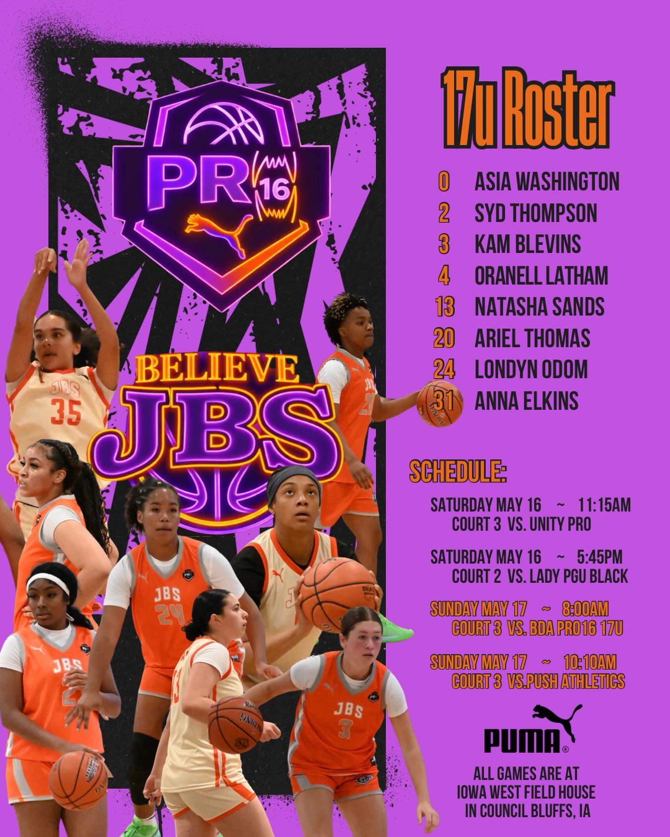 Session 2 is about to get started this Thursday at Iowa West Field House in Council Bluffs, Iowa. Just Believe…🏀🔥🏀