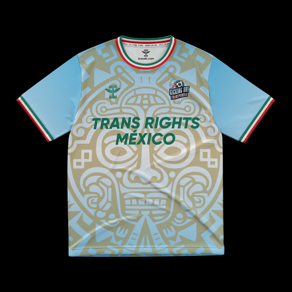 Los Derechos de las Personas Trans son Derechos Humanos.
As a @fifaworldcup host, Mexico represents pasión, cultura, and the love for fútbol that lives in every barrio, cancha, and stadium. 🇲🇽⚽
No chant, no insult, no politics, no discrimination will erase trans people from the game. From the calles to the tribunas, from Sunday leagues to the World Cup — we exist, we play, we belong. 🏳️⚧️
This summer, represent the movement by wearing your TRANS RIGHTS MÉXICO jersey in partnership with @icarusfootball ❤️💚
#fifaworldcup #transrightsarehumanrights #kickingouttransphobia #transrights #mexico2026