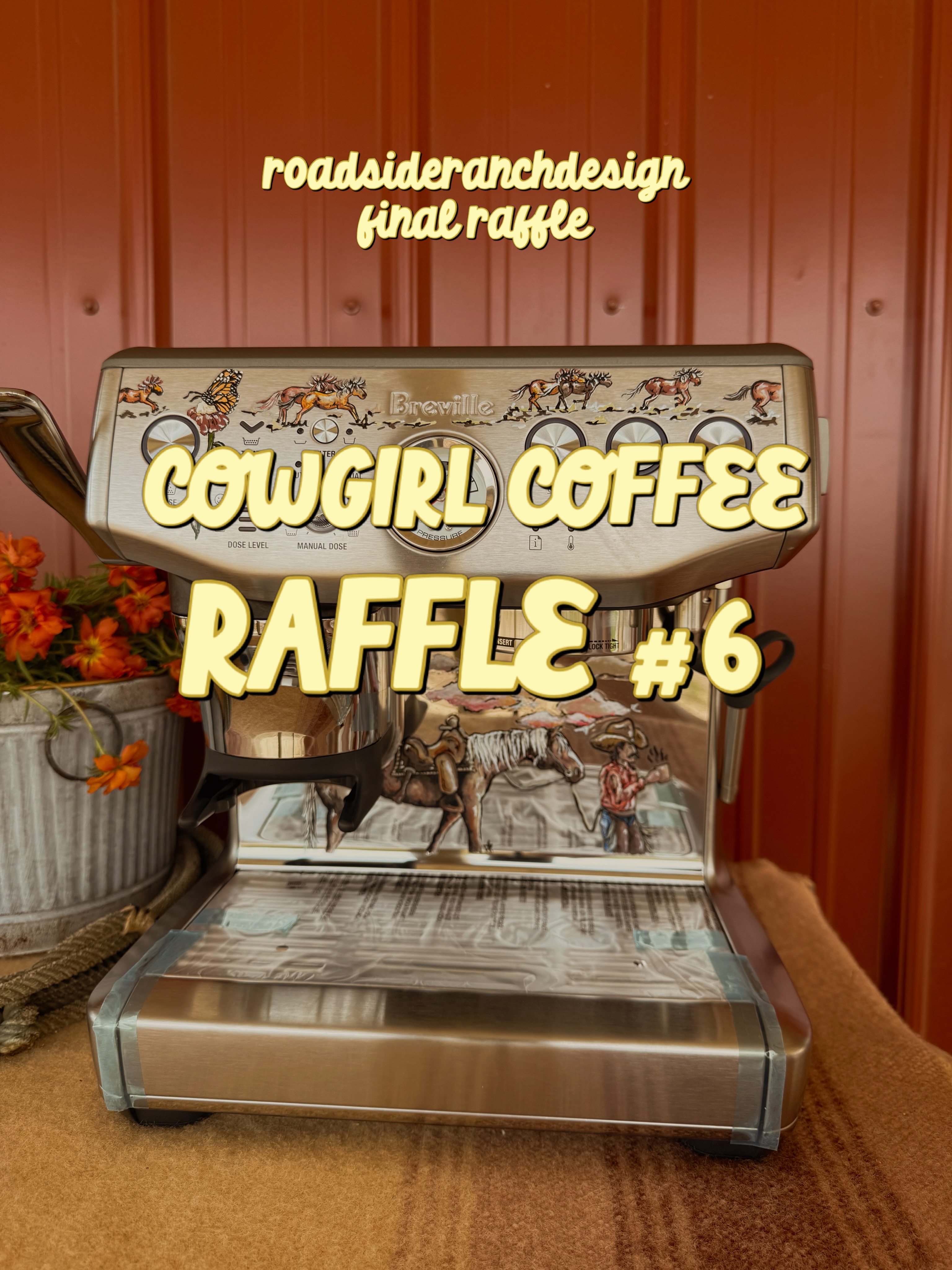 EDIT: RAFFLE IS FULL!!!
LAST AND FINAL RAFFLE UNTIL until i’m back from taking some time off with my new baby! 💛
THIS ONE IS A COWGIRL WITH THE SAME BREVILLE AND STYLE ARTWORK AS THE OTHERS. i don’t have photos of it yet, but this one is in the works already! when this gets close to full i will edit the post and say ITS FILLED💛 to check that everyone who paid has their spot.
hand painted and sealed Breville 🌞 (done with special paint made for the stainless steel!)
$25 a spot (you can purchase as many spots as you’d like!) 52 spots available!!! i will 💛 the amount you pay on venmo to confirm i received payment and comment then fill in your name below on this post for how many spots you claimed! comment when done so i can find you if you win! tag your coffee loving friends and help me fill this raffle! and you don’t have to be a mom to enter :) VENMO IS roadsideranchdesign
1. LEASHA RANEY
2). FAITH RENFRO
3). LINDSEY SMITH
4). HOPE CRABTREE
5). MORGHAN RUGGLES
6). HOPE CRABTREE
7). LEASHA RANEY
8). JOSIE JANIKOWSKI
9.) BETHANY TYLER
10). HOPE CRABTREE
11). KATIE EYE
12). HOPE CRABTREE
13). SABRINA ORONA
14). LINDSEY SMITH
15). KAITLYN DEBERARDINO
16). KAITLYN DEBERARDINO
17). FAITH RENFRO
18). REBECCA STURGIS
19). VANESSA NARANJO
20). ALEX VARGAS
21). BRITNEY RESH
22). MATTI BOOMGAARDEN
23). HOPE CRABTREE
24). KAITLYN DEBERARDINO
25). TISCH COFFMAN
26). VANESSA NARANJO
27). JOSIE JANIKOWSKI
28). KELLI GERBER
29). KAITLYN DEBERARDINO
30). KEVI MCWRIGHT
31). SAVANNAH HANSEN
32). HANNAH SILVA
33). RANDI KEITH
34). SAVANNAH HANSEN
35). ANNA MARIE ANSPAUGH
36). TAYLOR JOPPA
37). HOPE CRABTREE
38). HANNAH SILVA
39). AVERY POPE
40). KELLI GERBER
41). AVERY POPE
42). AVERY POPE
43). HOPE CRABTREE
44). JACI MCCOWN
45). SANDRA JOHNSON
46). MADISON GREEN
47). HOPE CRABTREE
48). RANDI KEITH
49). NATTY HUNT
50). NATTY HUNT
51). DANNI SWARTZ
52). TAYLOR JOPPA
53). KIM QUEEN