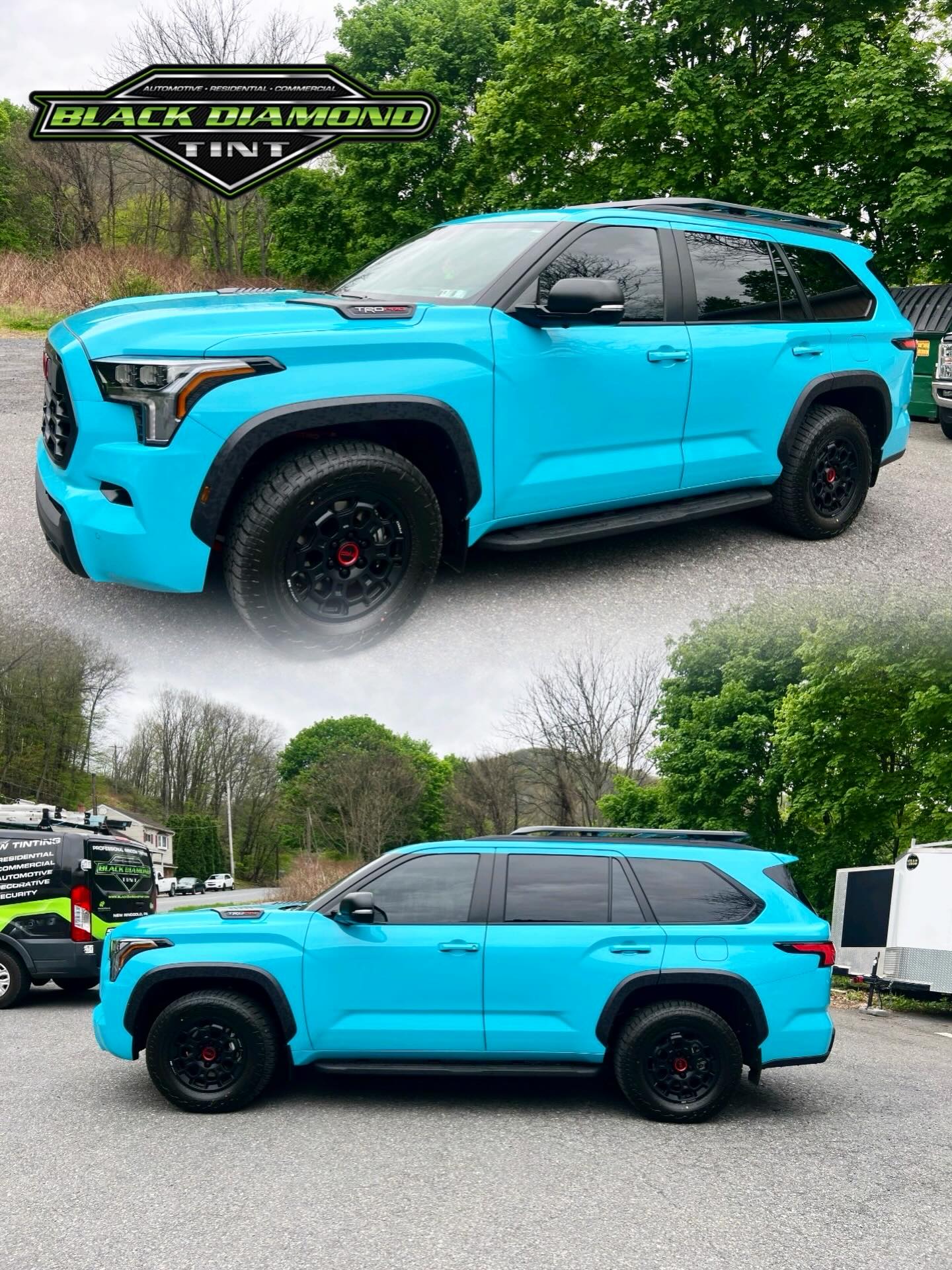 This 2026 Toyota Sequoia was in for a full ceramic film installation to add not only the perfect amount of privacy, but with the added benefit of the heat rejection and protection that ceramic film brings with it!
✅ Lifetime Warranty
✅ Up to 65% heat rejection
✅ 99% UV Rejection
✅ Fast & Professional service
✅ Computer Cut
✅ 15 Years Experience
Give us a call or text 570-527-6962 or visit us online at www.blackdiamondtint.com for more information or a free quote!