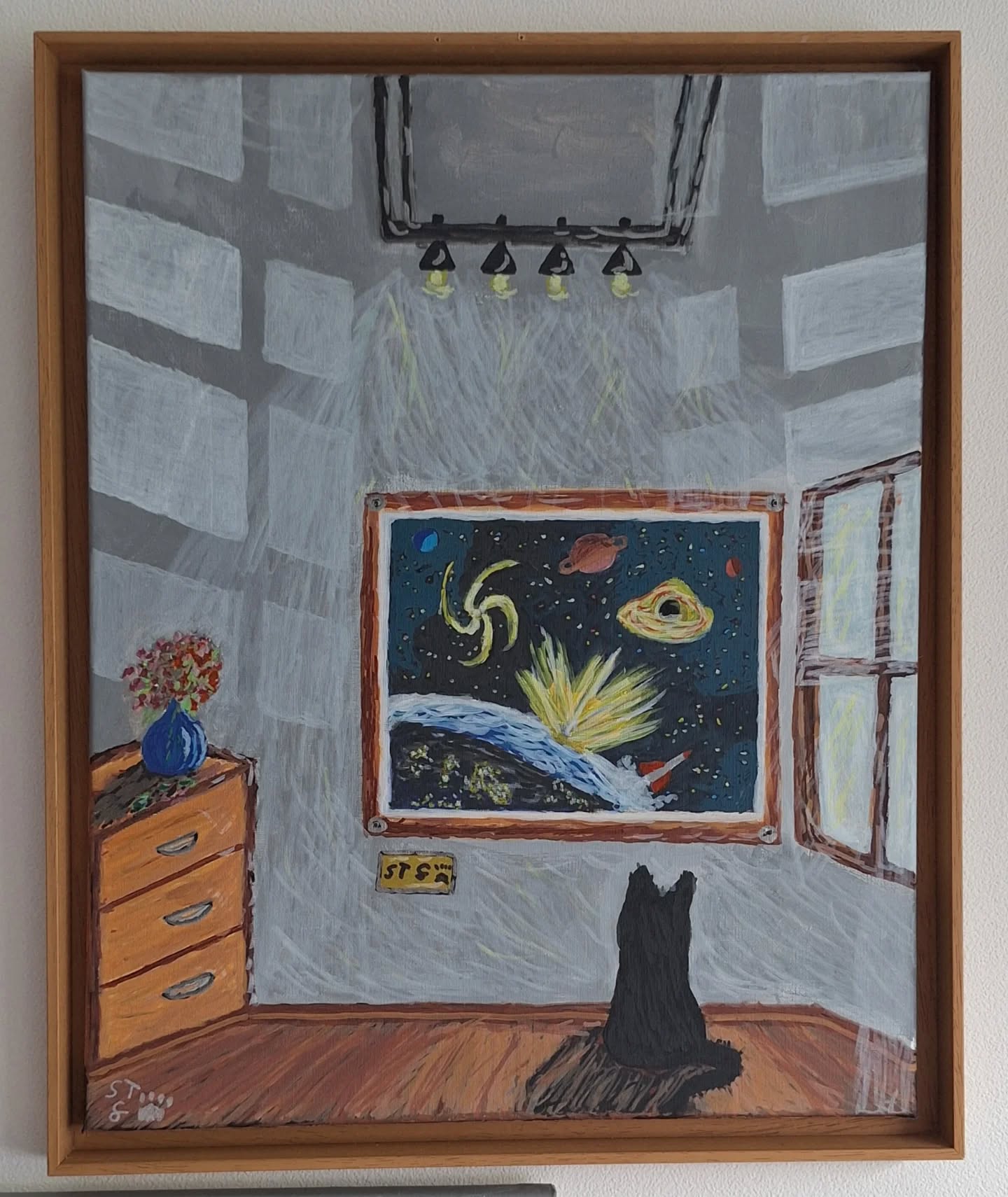 "A Cat between In 'nd Outerspace"
Acryl on Canvas 50x40 cm
Canvas Floater in Oak
https://www.sgrasshoffart.com/category/all-products
#acrylicpainting
#acrylgemälde
#catlover
#spaceart
#canvas