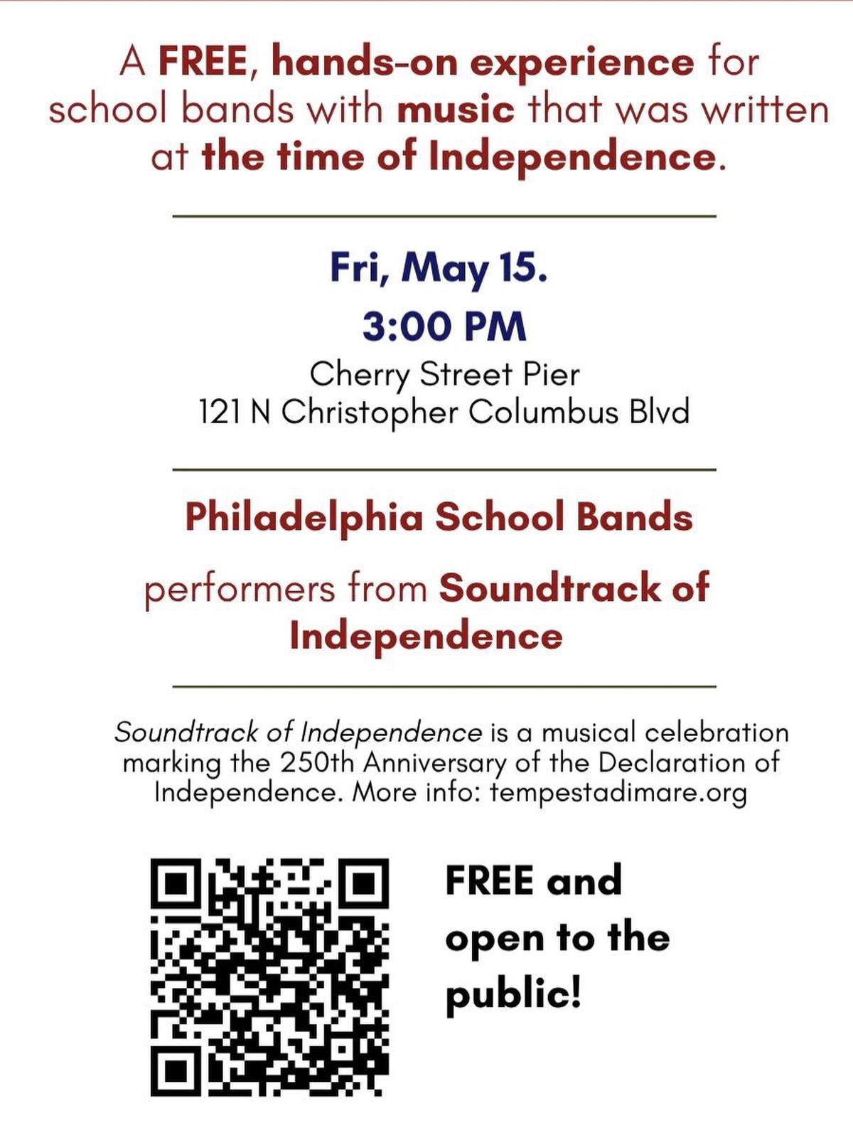 Stanton’s musicians will be participating in this free event! Come enjoy the music from our talented students. 🎶 🇺🇸 🎶