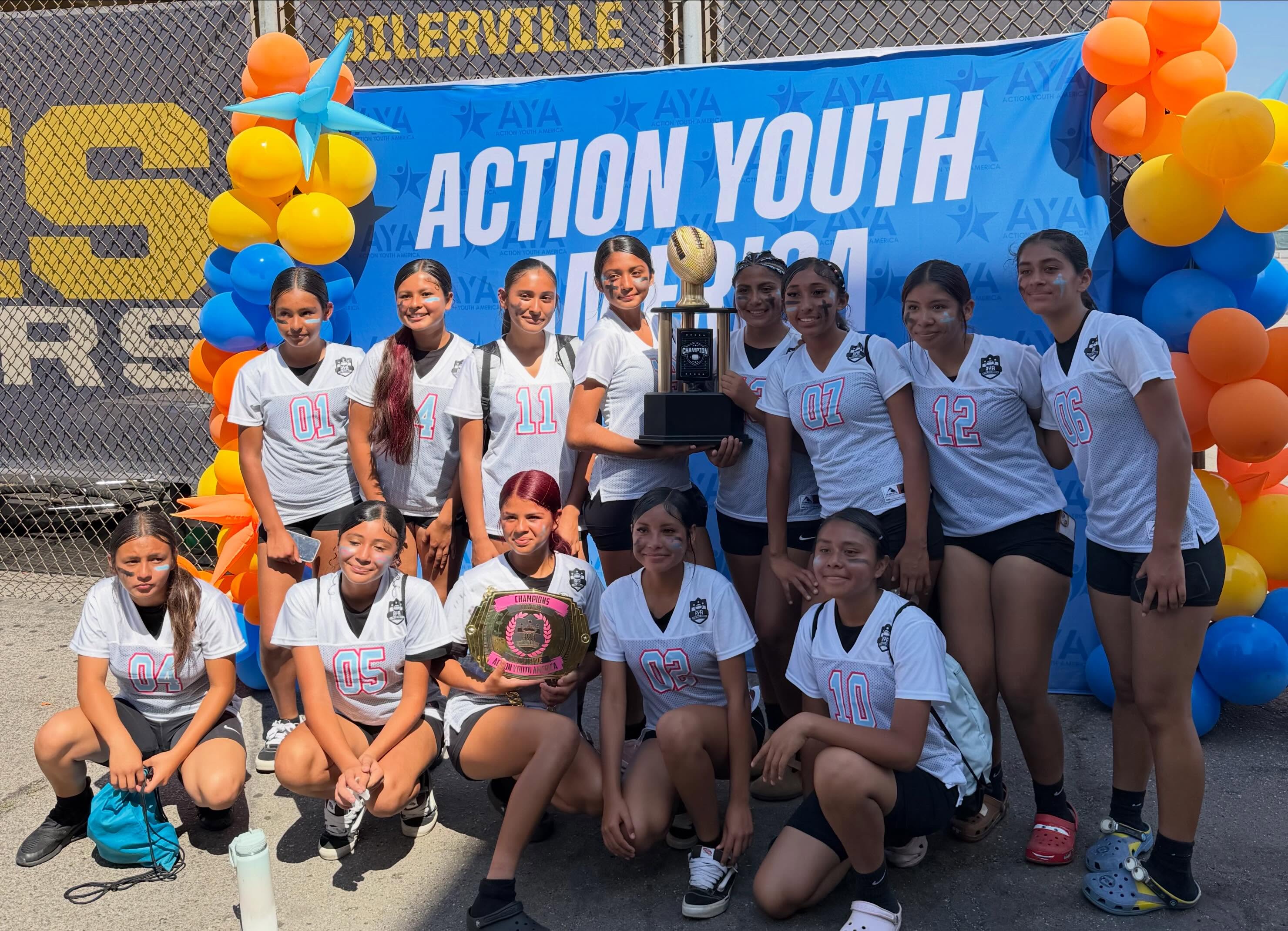 BACK 2 BACK AYA GIRLS HUDDLE LEAGUE CHAMPS 🩷🏈 #MOI #AYA #ELO #MUSD #expandedlearning
