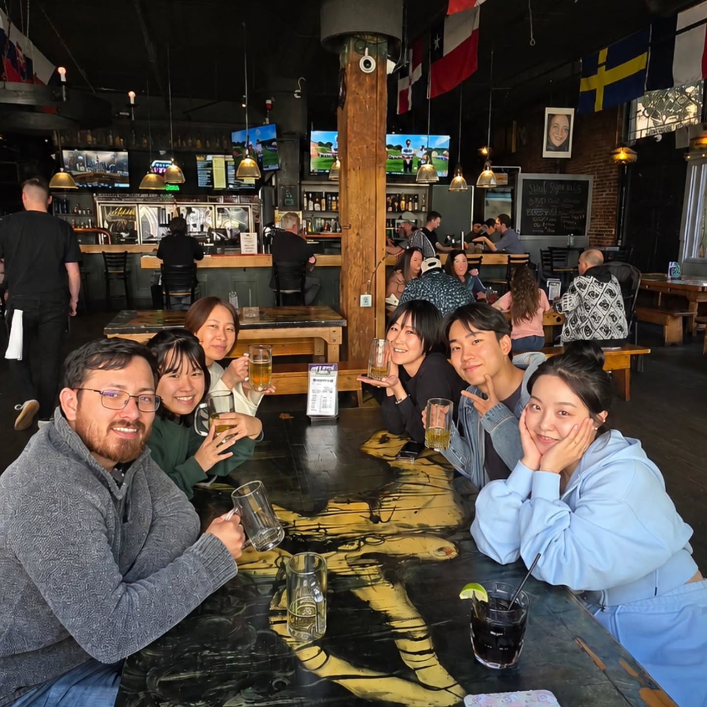 The Cambie Pub: May 11 2026
Happy Hour Conversation Club 🗣
We had a nice afternoon practicing our English together. The Cambie Pub is a great place to go for drinks and food.
We talked about all different kinds of things and had a lot of fun. Speaking English in an English speaking environment is essential to improving fluency and vocabulary.
#SouthKorea #Mexico #Japan #Canada
#WeAreSGIC 🇨🇦