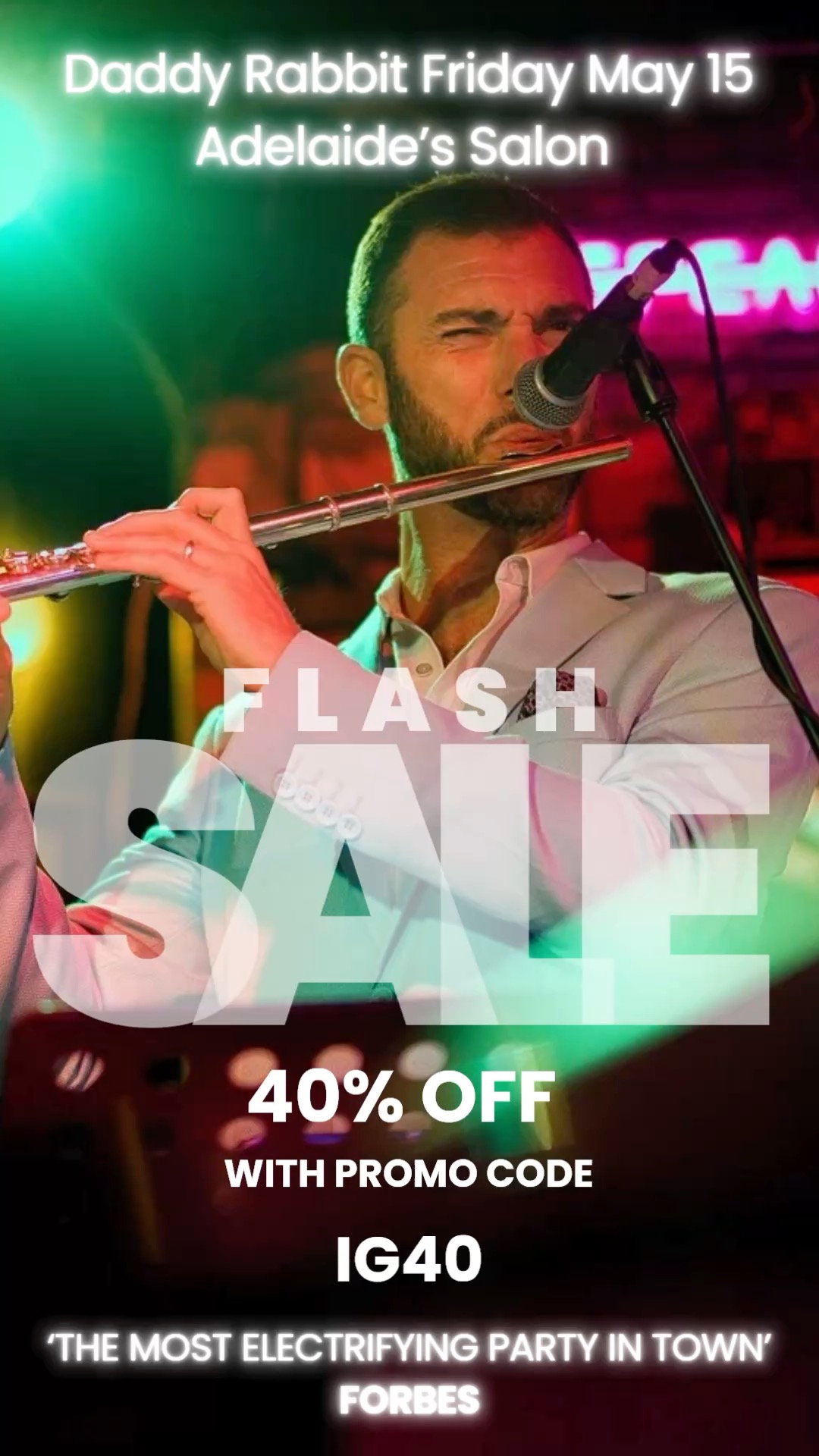 Hop into a night of intoxicating melody and rhythm as Daddy Rabbit takes over Adelaide’s Salon NYC this Friday, May 15, where for a fleeting moment, code IG40 unlocks a 40% discount to join the magic. Tickets at https://daddy-rabbit.turntabletickets.com #livemusic #nyc #livejazz
