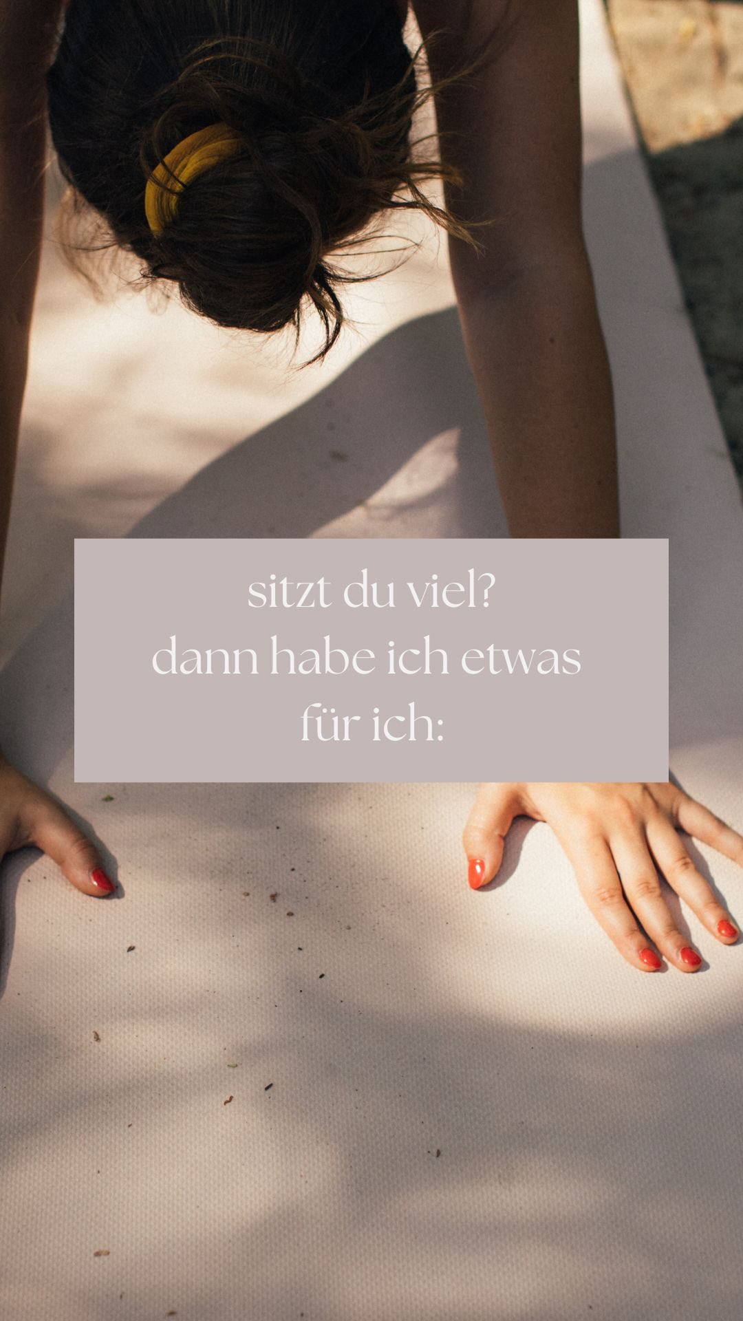 Wenn du im Büro arbeitest, am Fliessband, als Chauffeur oder sonst einfach viel sitzt, kann es zu Verkürzungen und Verengungen kommen 😖
Diese können Schmerzen und Unwohlsein auslösen... ⚡️
diese Übung hilft da Platz zu schaffen und zu lösen ♥️🫶🏽
Wenn du mehr willst, komme einfach im meine Stunden 🤓
Wir sind nicht dafür gemacht so wenig Bewegung, daher acht darauf regelmässig aufzustehen, ein paar Schritte zu gehen dich zu bewegen.
Bewegung ist im allgemeinen Medizin für deinen Körper.