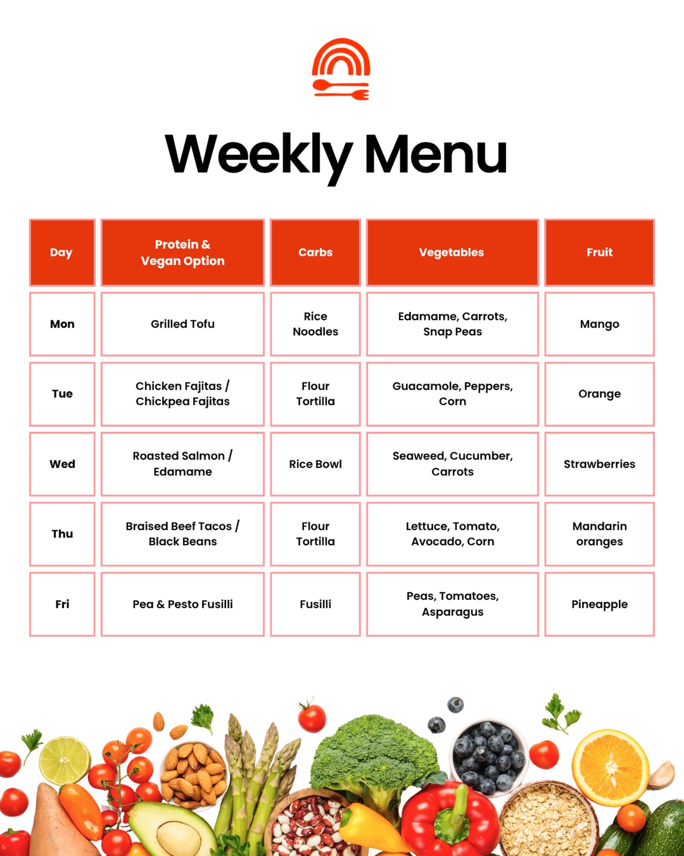 A new week, a new rainbow on the plate. 🌈
We carefully design our menus to include high-quality proteins, colorful veggies, and a daily plant-based option so every child feels safely included at the table.
Which day do you think will be your little one’s favorite? Let us know below! 👇
#RainbowKitchen #SchoolMenu #BrooklynSchools #KidsNutrition #HealthyLunch