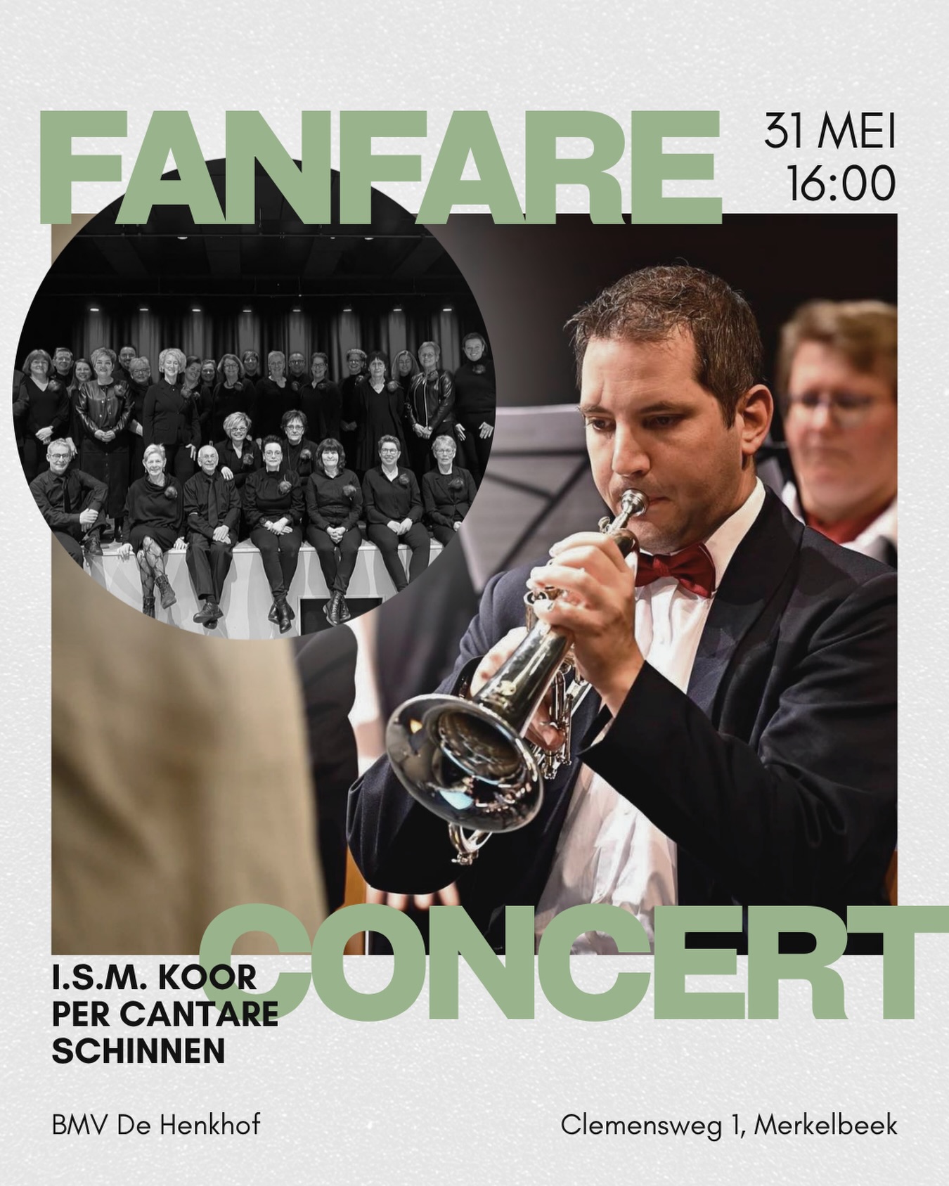 Op 31 mei organiseren wij in samenwerking met koor Per Cantare Schinnen een gezamenlijk concert met muziek en zang. Het concert start om 16:00 en vindt plaats in de Henkhof.
We hopen zo veel mogelijk van jullie daar te zien. Entree is gratis! 🎶