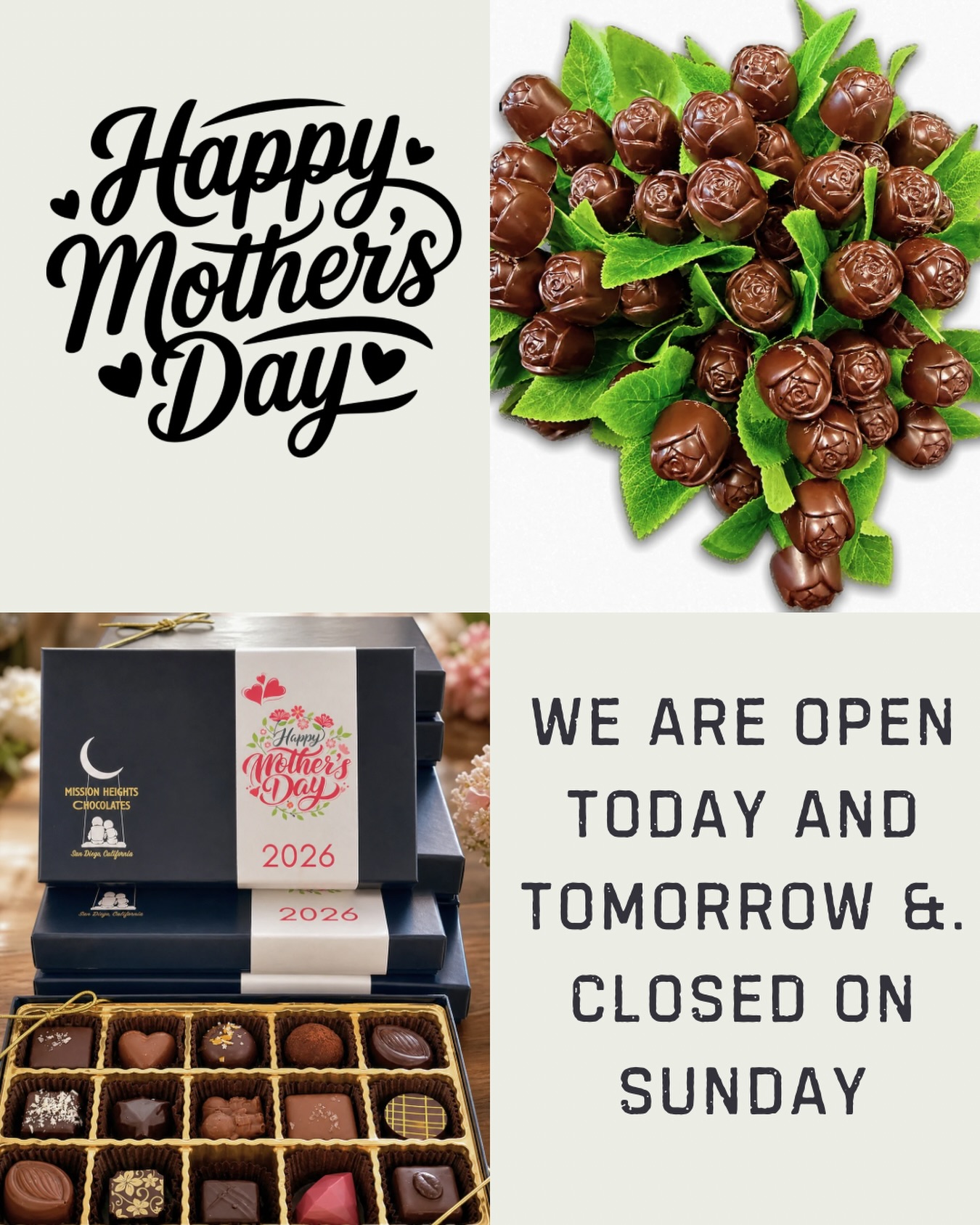 We will be open today and tomorrow for your last-minute gifts