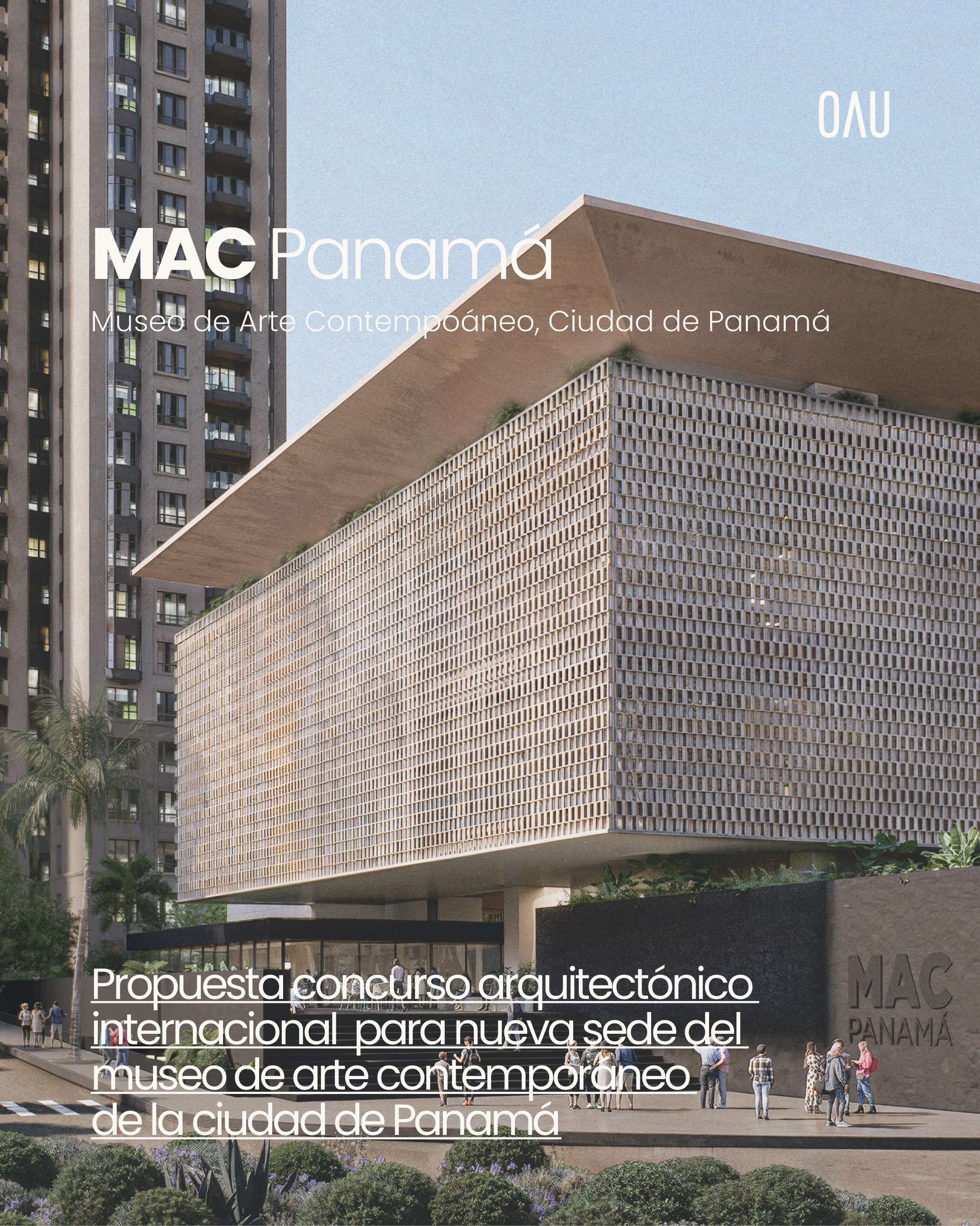 Propuesta Concurso_MAC Panamá
El museo contemporáneo ya no puede entenderse como un objeto aislado, sino como una infraestructura cultural capaz de relacionarse con la ciudad, el clima y la vida cotidiana.
Nuestra propuesta para el nuevo MAC Panamá parte de una operación fundamental: liberar el suelo para construir un espacio público abierto, activo y permeable. Un edificio que no se impone, sino que construye relaciones; donde el arte se aproxima gradualmente a través del recorrido, el vacío y la circulación.
En un entorno urbano denso y fragmentado, el proyecto entiende el museo como una nueva centralidad colectiva. El vacío central funciona como el corazón social y espacial del edificio, articulando encuentros, exposiciones y vida cotidiana a través de una circulación continua que transforma el recorrido en experiencia pública. La arquitectura no define una única manera de habitar o exhibir, sino que propone una plataforma flexible, abierta a múltiples escenarios posibles y capaz de integrar arte, ciudad y espacio público en una misma experiencia.
Más que albergar arte, el museo busca producir ciudad.
@mac_panama
Equipo de trabajo:
Andrés Oyaga
Rodrigo Chain
Mateo Cañas
Luis Guerra
Manuela Valencia
Manuela Jiménez
Luis Daza
Martín Rodríguez
Nicolás Paz
_____
#MACpanama #Museoartecontemporaneo #panama #urbanismo #OAU