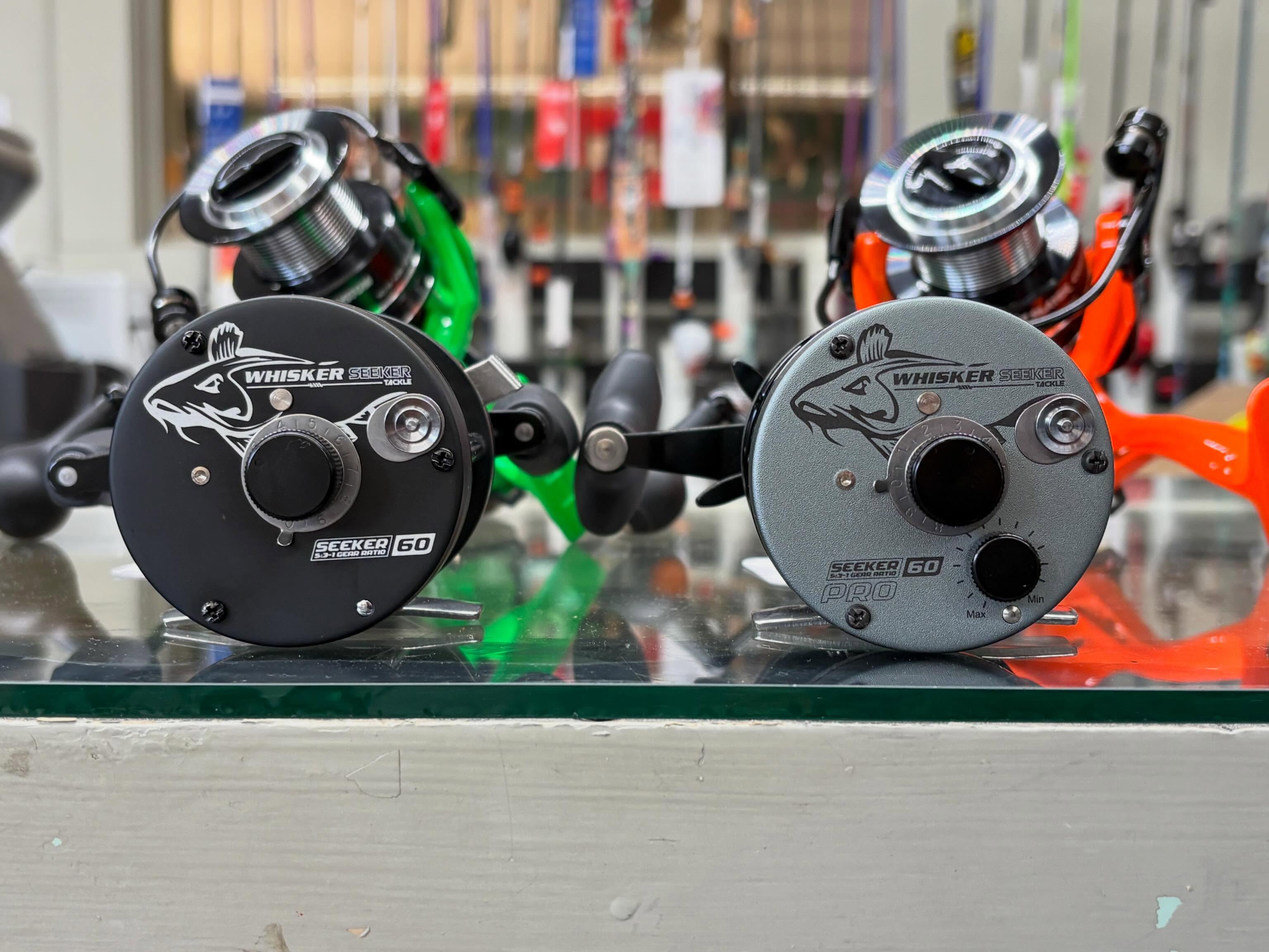 Whisker Seeker Baitcast Reels
Seeker Pro 60 $196.99
Seeker 60 $149.99