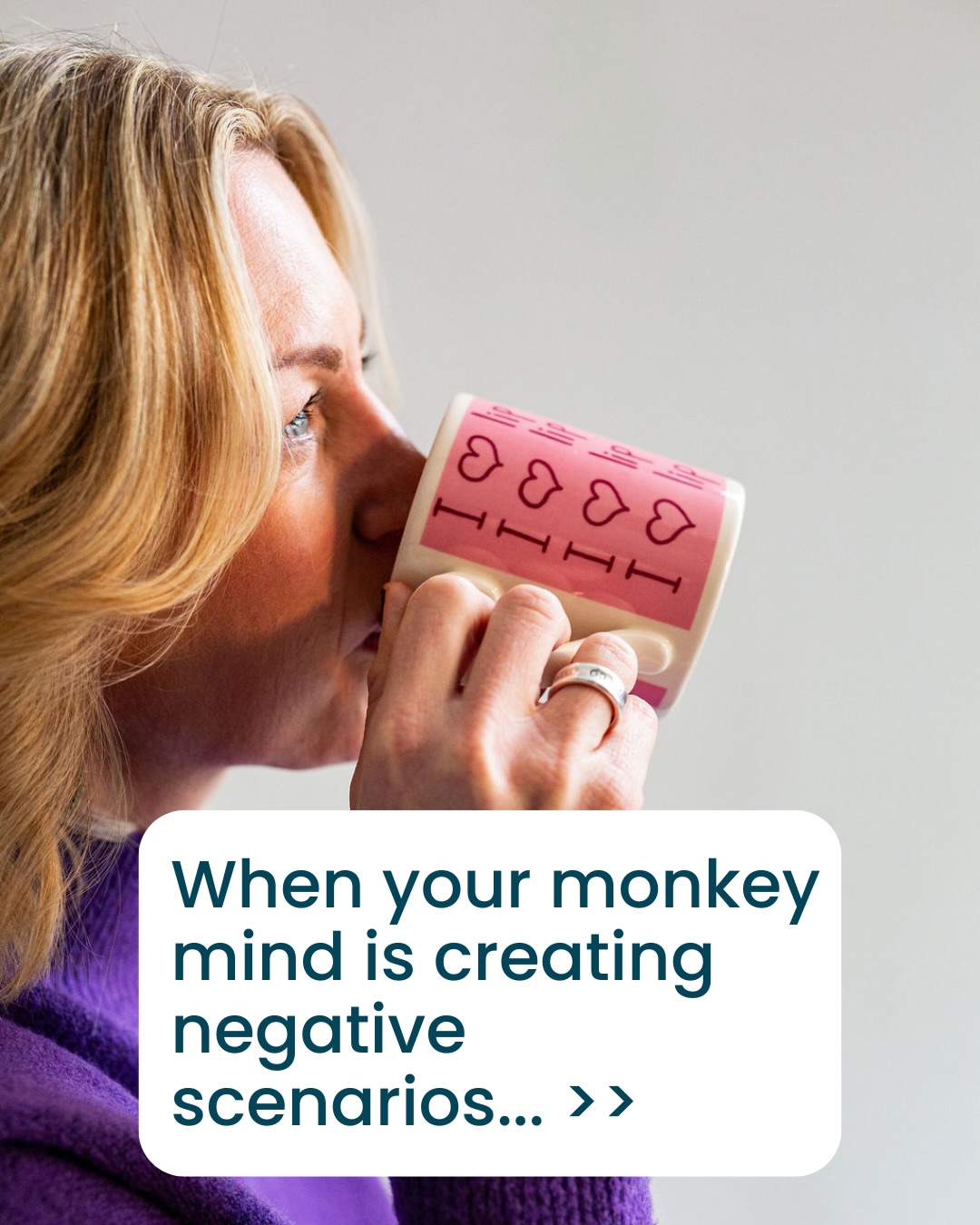 Your monkey mind can be incredibly convincing, conjuring up worst-case scenarios and presenting them as absolute truth, and it can feel almost impossible to step back from thoughts that feel so real and so urgent.
But here’s what I want you to remember: you are not your thoughts, and you do not have to accept them as the truth.
When the negative self-talk starts to spiral, these four questions are the ones I come back to again and again, both in my own life and with the people I work with.
I am not dismissing what you’re feeling; these questions are meant to interrupt the thought loop and invite you to find firmer ground… truth.
The brain believes what you tell it the most. The stories we repeat to ourselves shape how we feel, how we show up and what we believe is possible for us.
Swipe through and save this one for the next time your mind starts running away with itself.
#selftalk #mindsetcoach #nlpcoaching #innercritic #monkeymind