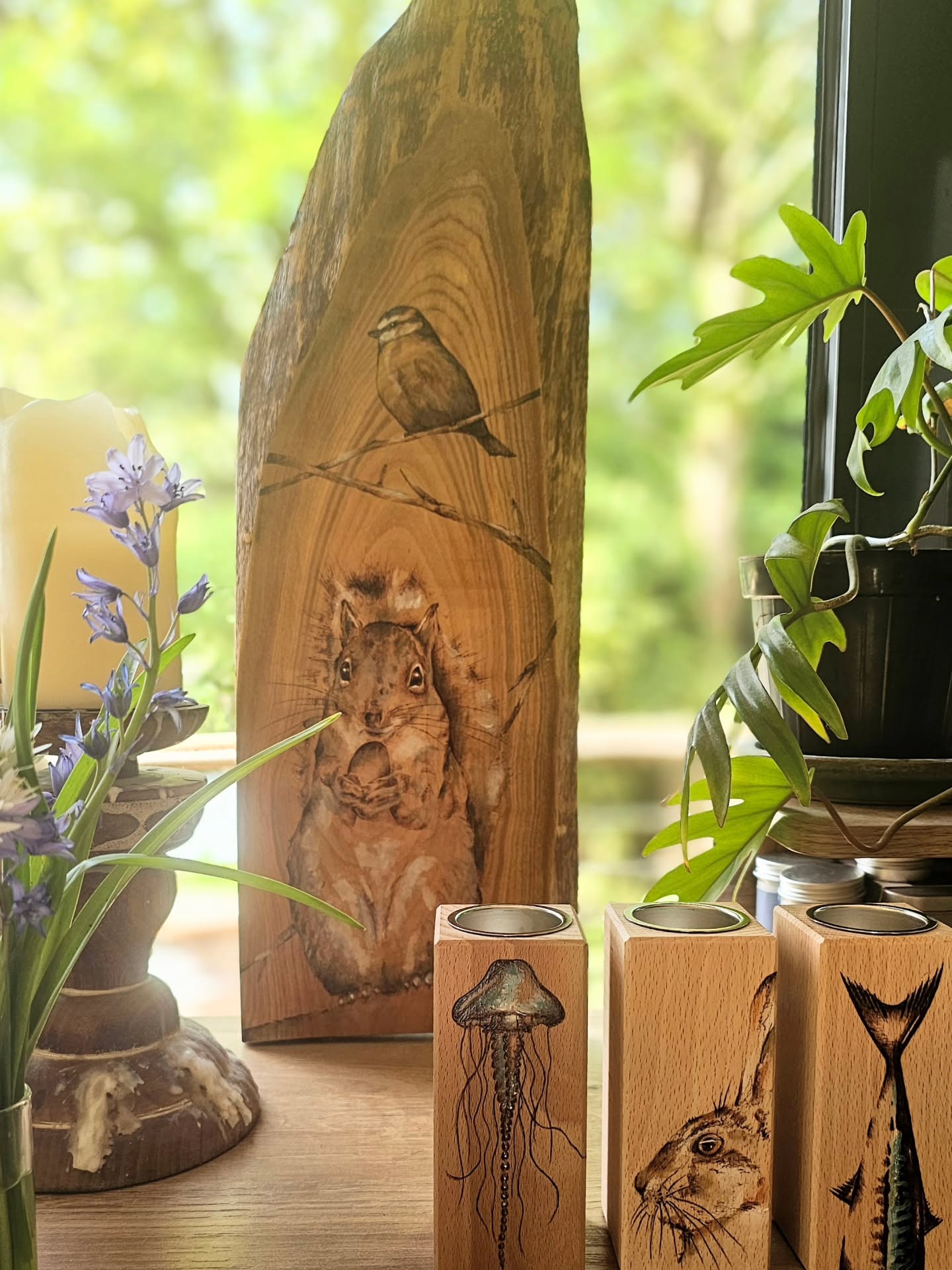 Heads Up
🌱 Not been on my game here lately but wanted to shout about my shop opening at Stokeley Farm Shop from the 25th - 31st May.
🌱 However, I have been on my game making some beauties to take such as this Grey Squirrel wall art and handburnt candle holders.
🌱 Pop your head in if you're passing and see my new work 🙏
@stokeleyfarmshop