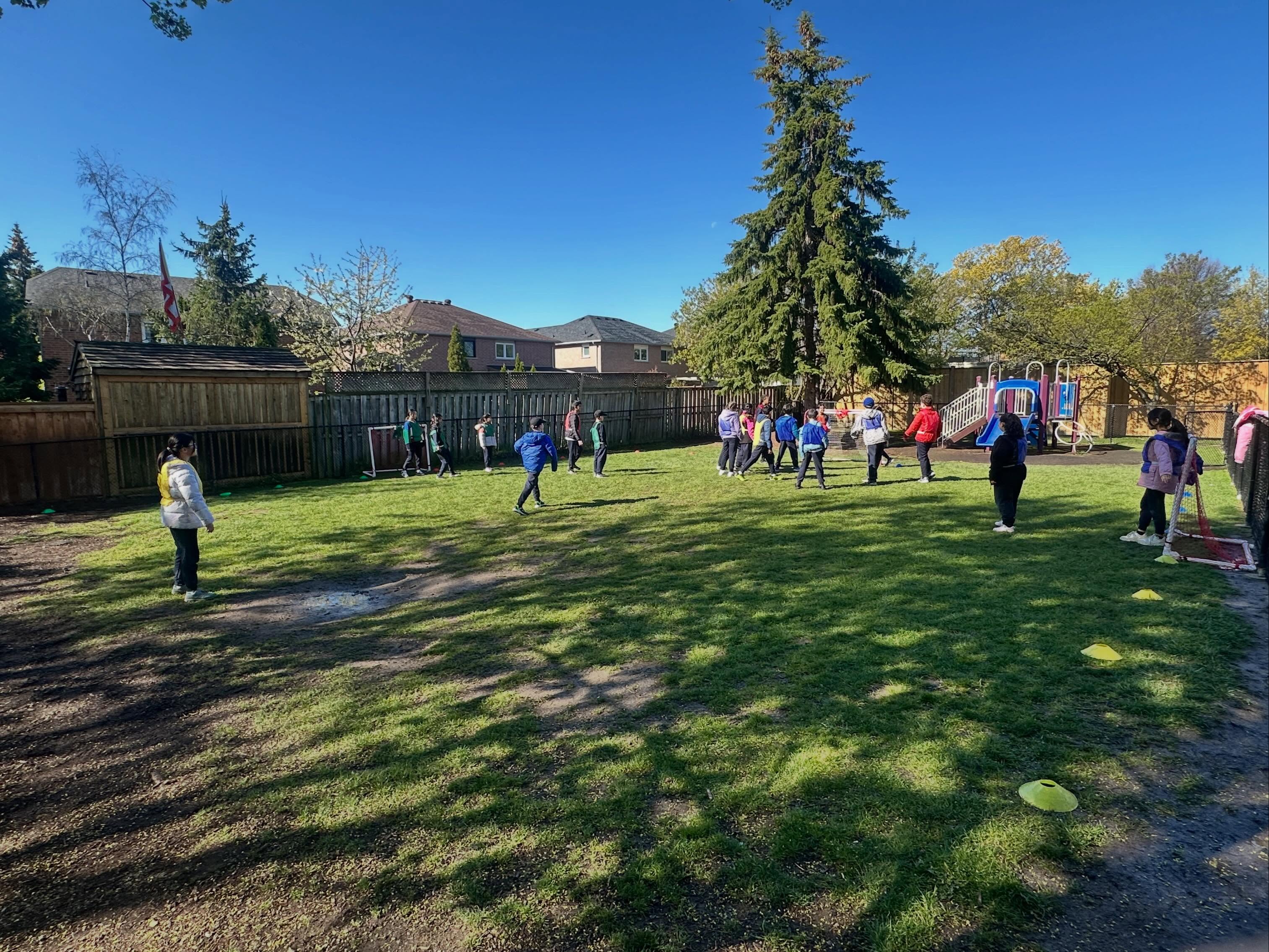 Ever tried 4-goal soccer? Students loved it. A little chaotic to start but they soon figured out the strategy! #School2026 #mississaugaschools #schoolisfun #physedgames