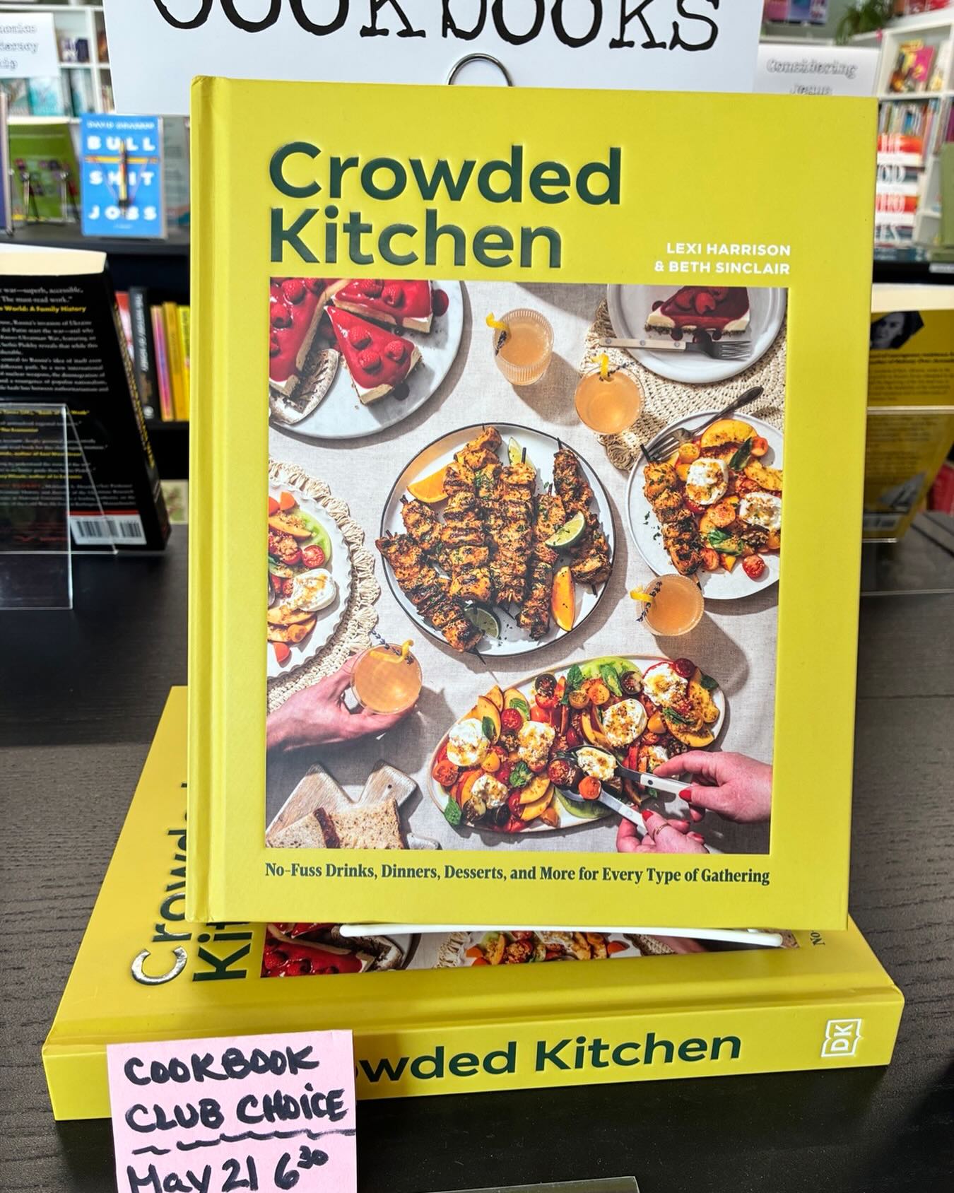 Cookbook Club! We can’t wait to have a beautiful meal with you on May 21 at 6:30 pm, and to welcome Lexi Harrison & Beth Sinclair, the creators of this delectable cookbook to the table!
Guys, there are so many delicious, gorgeous, and uncomplicated recipes in here, from brunch to barbecue, and nourishing soups to loaded salads and creative cocktails, that I can’t choose what to make!
One thing I’ve decided is there will be Sangria sorbet. I think it will be my summer move. 🍷+🍨
If you haven’t gotten your @crowded_kitchen cookbook yet, stop by the bookstore and grab it, and then let us know what you’re planning to make so we can create a yummy feast together! We look forward to sharing a meal with you 💕
#nextchapterbooksdetroit #cookbookclub #indiebookstore #crowdedkitchen