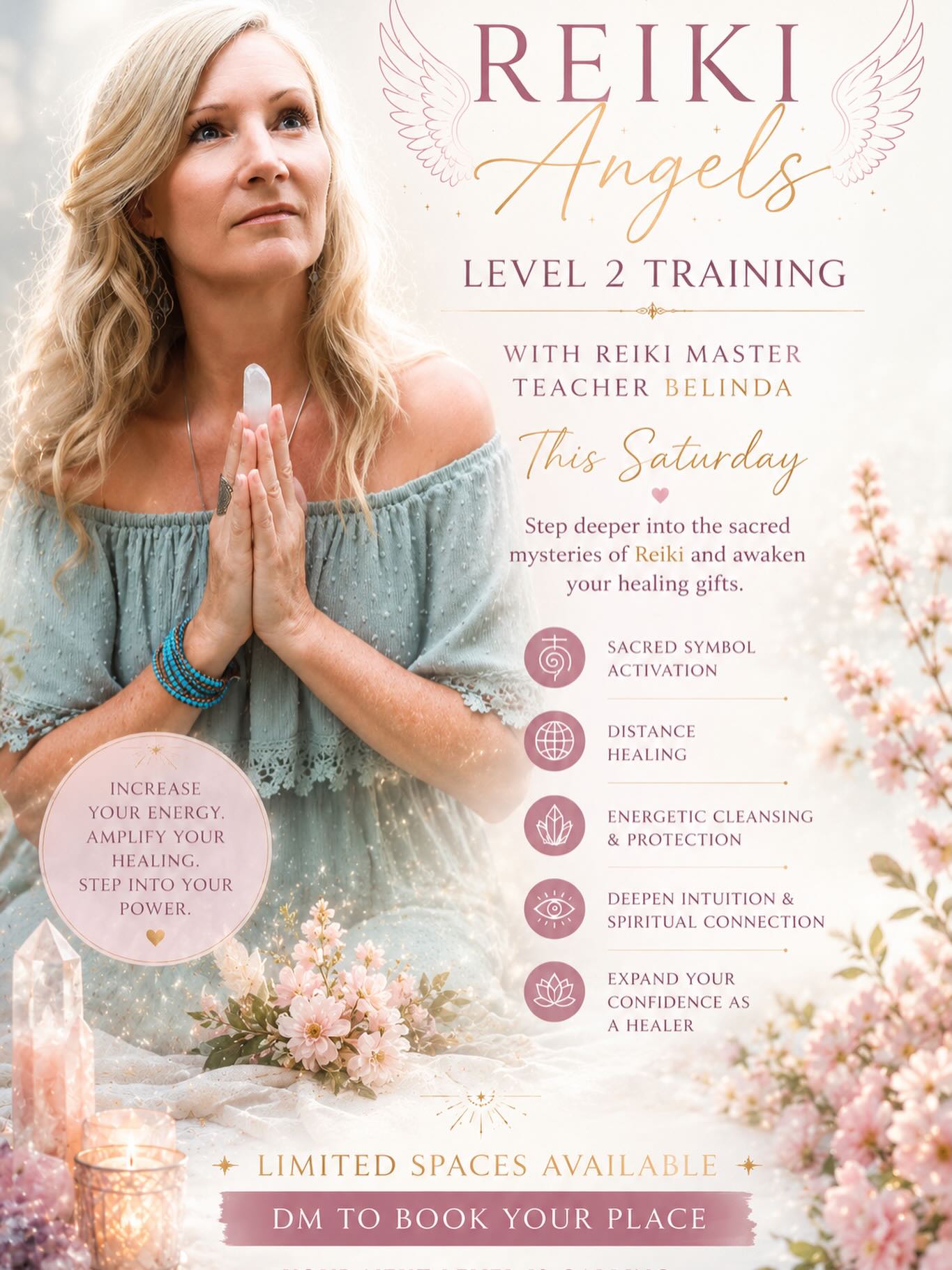 ✨ Reiki Angels… the portal is opening ✨
This Saturday, step deeper into the sacred mysteries of Reiki Level 2 with Reiki Master Teacher Belinda 🌙
A day of initiation, remembrance, and energetic expansion awaits you.
You will receive sacred Reiki symbols infused with divine light codes — awakening a stronger healing current within your hands, heart, and soul.
Together we will journey into:
✨ Distance healing
✨ Energetic cleansing & protection
✨ Sacred symbol activation
✨ Deepening intuition & spiritual connection
✨ Expanding your confidence as a healer
This is more than a course…
It is a sacred threshold.
A soft unfolding into the healer, mystic, and intuitive woman you are becoming.
If you’ve been feeling the call to deepen your gifts and amplify your healing energy, this is your sign.
🌹 Reiki Level 2 Training
✨ With Reiki Master Teacher Belinda
🕯 This Saturday
🌙 Limited spaces available
Step into the next level of your spiritual awakening.
DM to book or secure your place by tapping the link in Bio #reiki #reikimasterteacher #reikicourses #reikilevel2 #reikiangelsgoldcoast @iam_healinggifts @be_moore_you