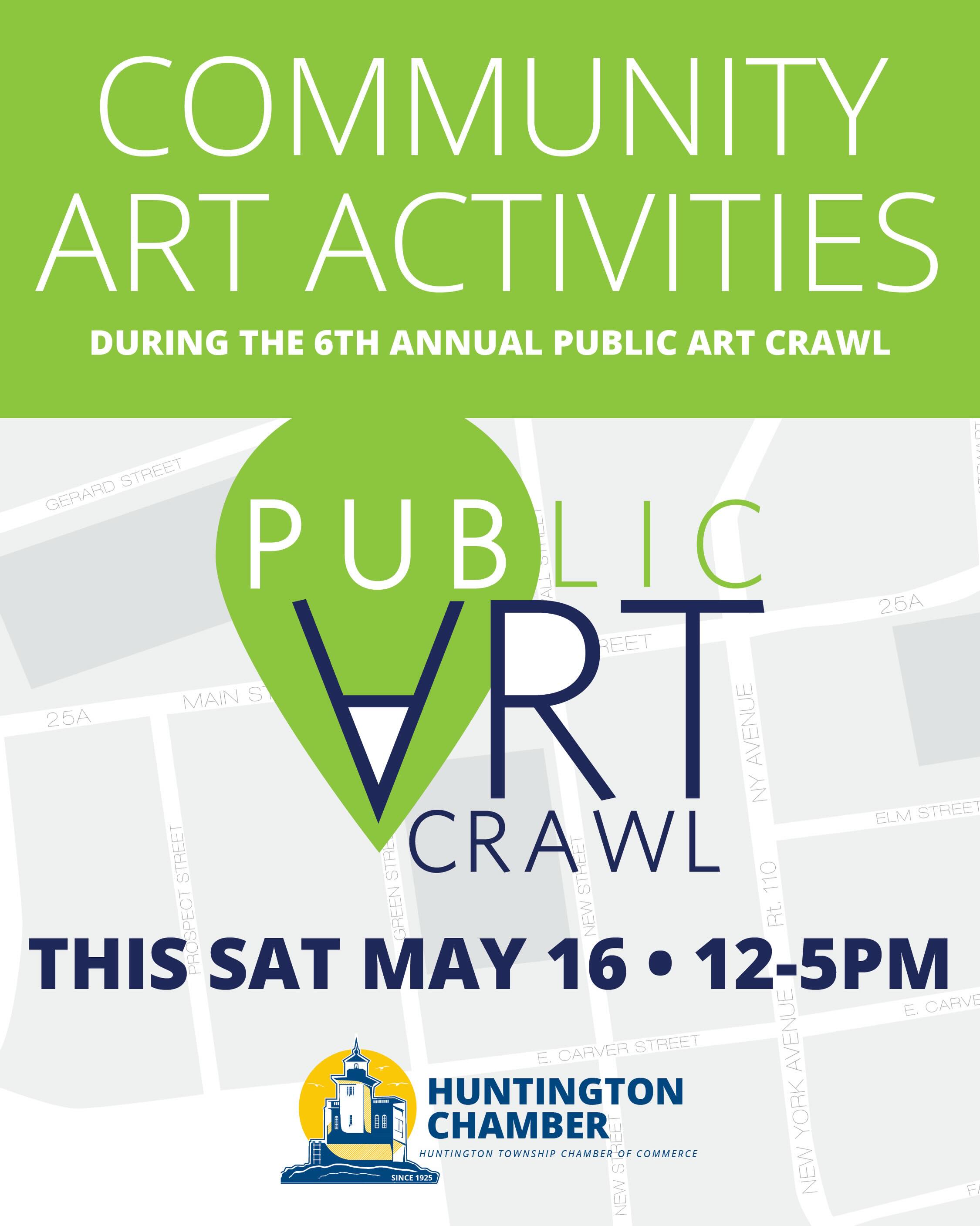 Join our Art Community Partners during the PUBlic Art Crawl this Saturday!
These 4 events are fantastic programs that allow you to really expierence the creative community in the Village.
Make a plan to do it all! It’s going to be a beautiful day!
@johnscrazysocks - Art Activities
12-5pm • 328A MAIN ST
John’s Chalk the Walk & Design a Sock Contest
@huntingtonhistoricalsociety - Soldiers & Sailors Museum exhibit
12-5PM • 228 Main St
Revolutionary Incidents in Huntington: Occupation & Resistance viewing and lite refreshments
@huntlibny - Book Release Event
1-5PM • 338 Main St
Vivi A-Z at the New York Public Library
with author & artist Angela Classi
@heckschermuseum - Meet the Artists
1-5PM • 2 Prime Ave
Explore the exhibition Just Powers: Long Island Biennial 2026 and meet the artists behind the artwork