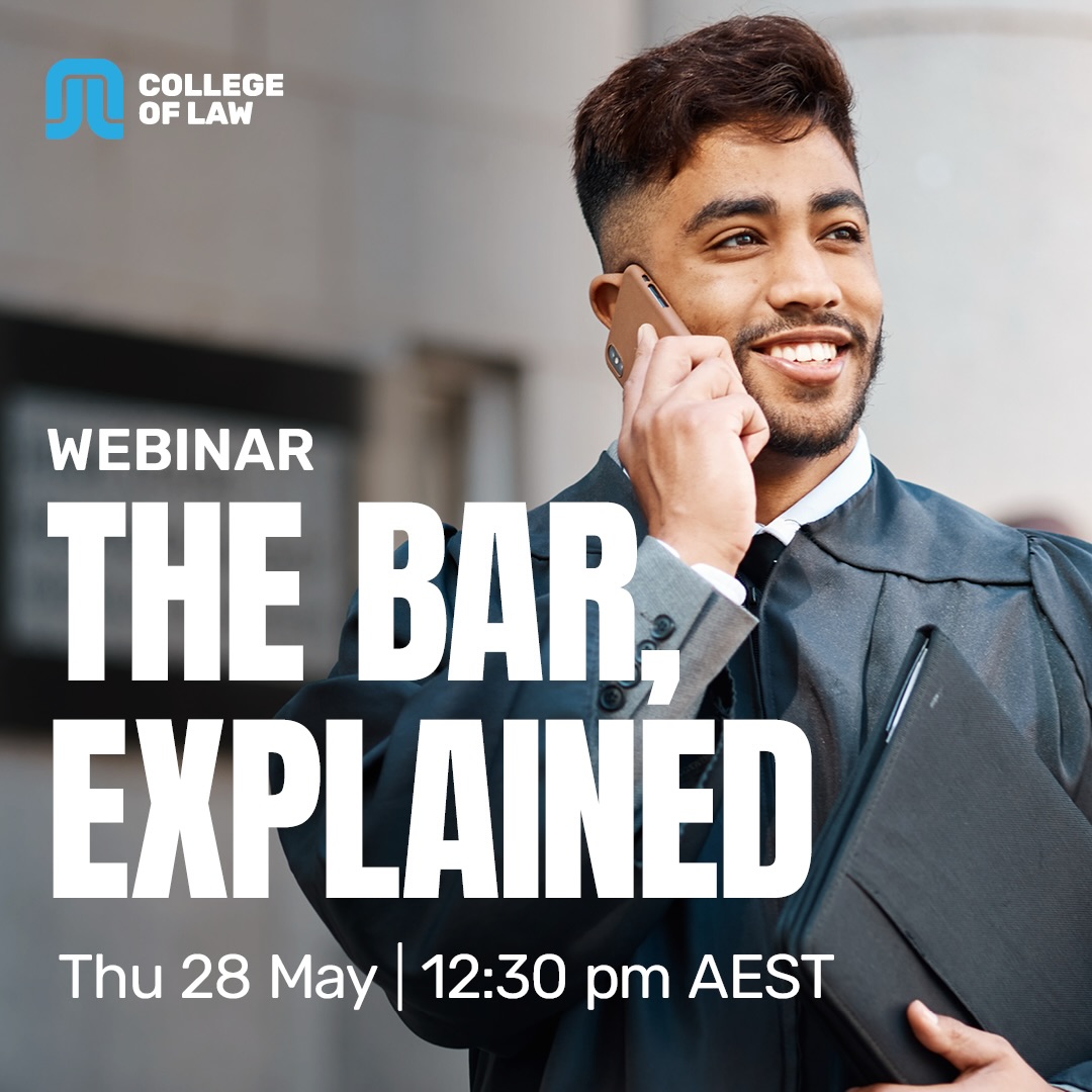 This month, the College will be hosting a free Careers Webinar titled The Bar, Explained ⚖️
Whether you’re considering a future at the Bar or simply interested in learning more about the pathway to becoming a barrister, this is a great opportunity to hear practical insights and gain a clearer understanding of life at the Bar.
🗓 Thursday 28 May
⏰ 12:30pm AEST
📍 Online Webinar
Register via the link in our bio. ✨
