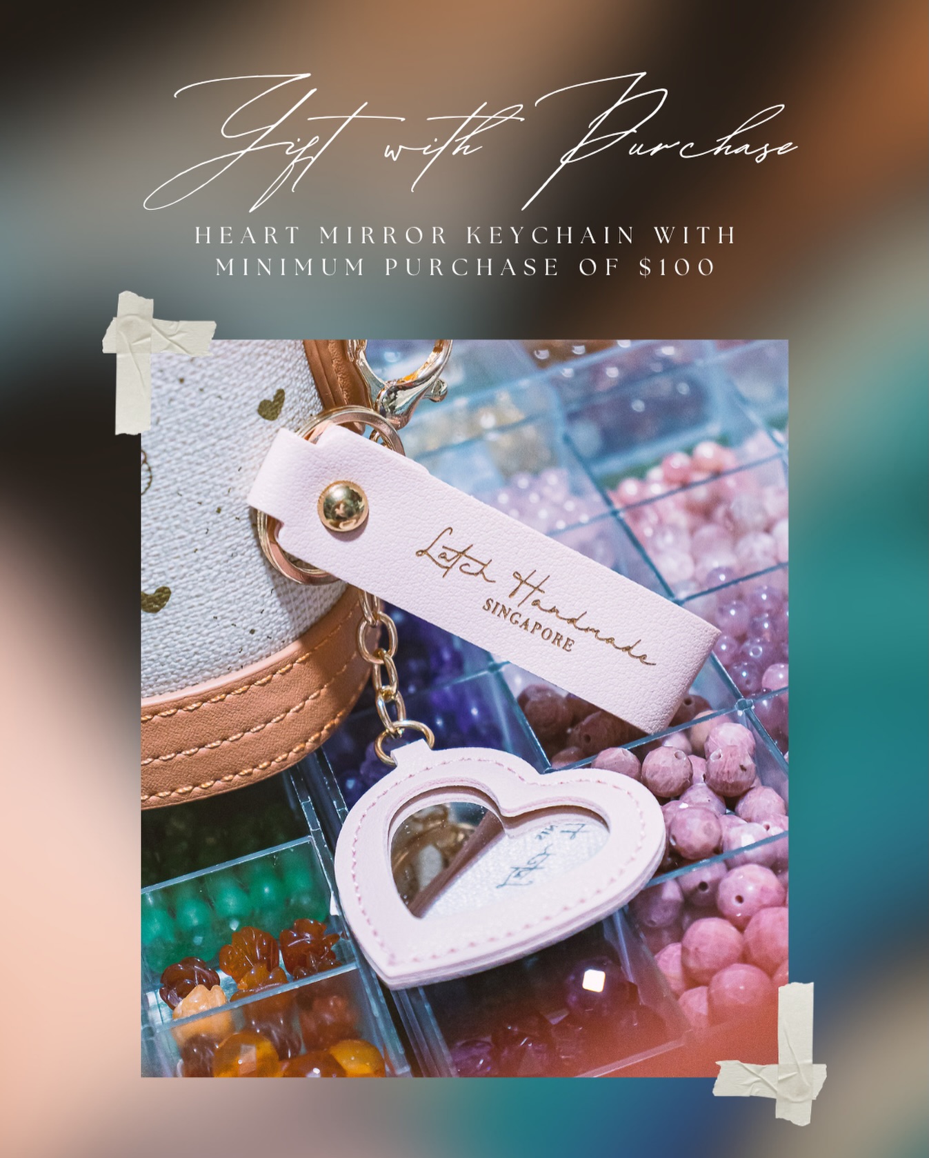 Our anniversary promotion is on-going with 35% off all regular-priced products. We will be gifting a heart mirror keychain with minimum purchase of $100 💖🤩