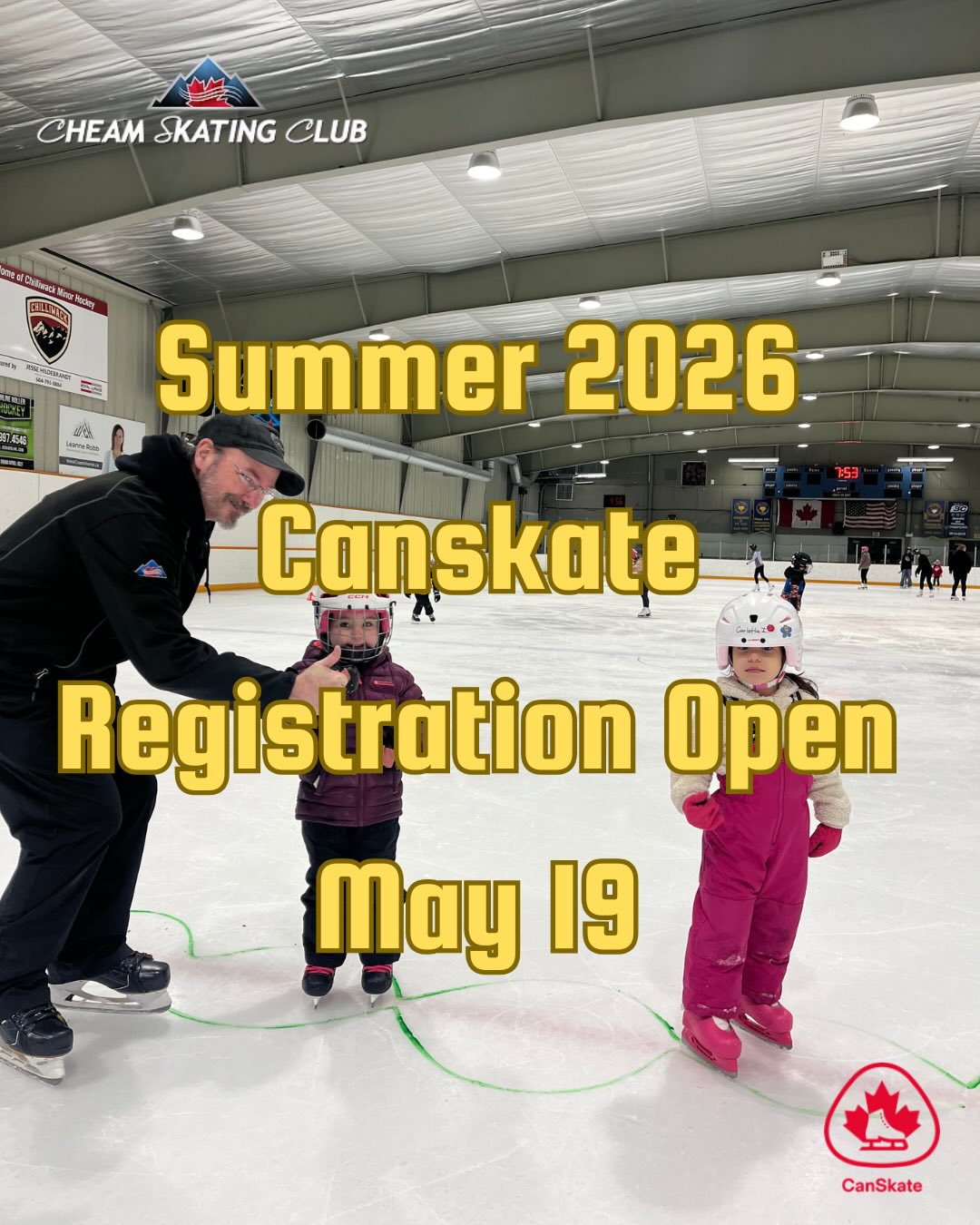 Summer 2026 Canskate and Canpowerskate registration is open Tuesday May 19th at 9:00am! Register to secure your spot.
Swipe to see the schedule.
Head to https://cheamskating.uplifterinc.com for registration.
Questions? Email cheamsc@telus.net
Happy Skating!
#aroundchilliwack #skatinglessons #chilliwack #sardis #canskate