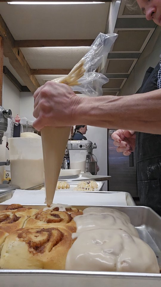 Hyperlapse of getting the morning pastries out in the case!
Which one is your favorite??
Mom is partial to her babies, the cinnamon rolls š
I love the coffee cake! š