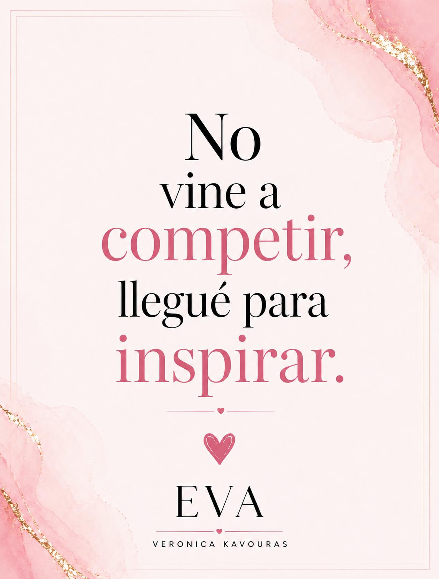No vine a competir, vine a demostrar que junt@s podemos crecer, inspirarnos y llegar más lejos. ✨
Si algo quiero dejar con EVA, es que una persona segura de sí misma no siente la necesidad de apagar a otra para brillar. Al contrario… inspira, impulsa y abre puertas.
Ese siempre ha sido mi propósito: construir algo tan grande, que motive a otras personas a creer también en ellas mismas.