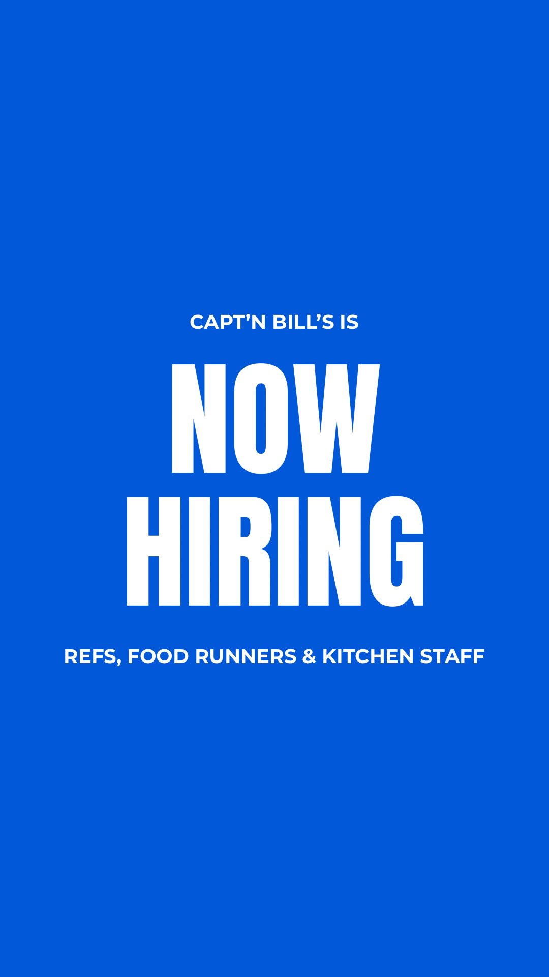 Yes, we’ve been working really hard today! Why do you ask? 👀
While we have you... did you hear that we’re hiring? If you need a summer job, want a relaxed environment, and are ready to be hands on and hard working, we might be just the place for you!
We’re looking for volleyball refs, food runners, and kitchen staff to join our team. Part-time AND full-time positions available, no experience required!
Think you’d be a good fit or know someone who might? Share this or submit a contact form on our website to apply today! Link in bio 👆
#SeeYouAtBills #CaptnBills #NowHiring #WilmingtonNC