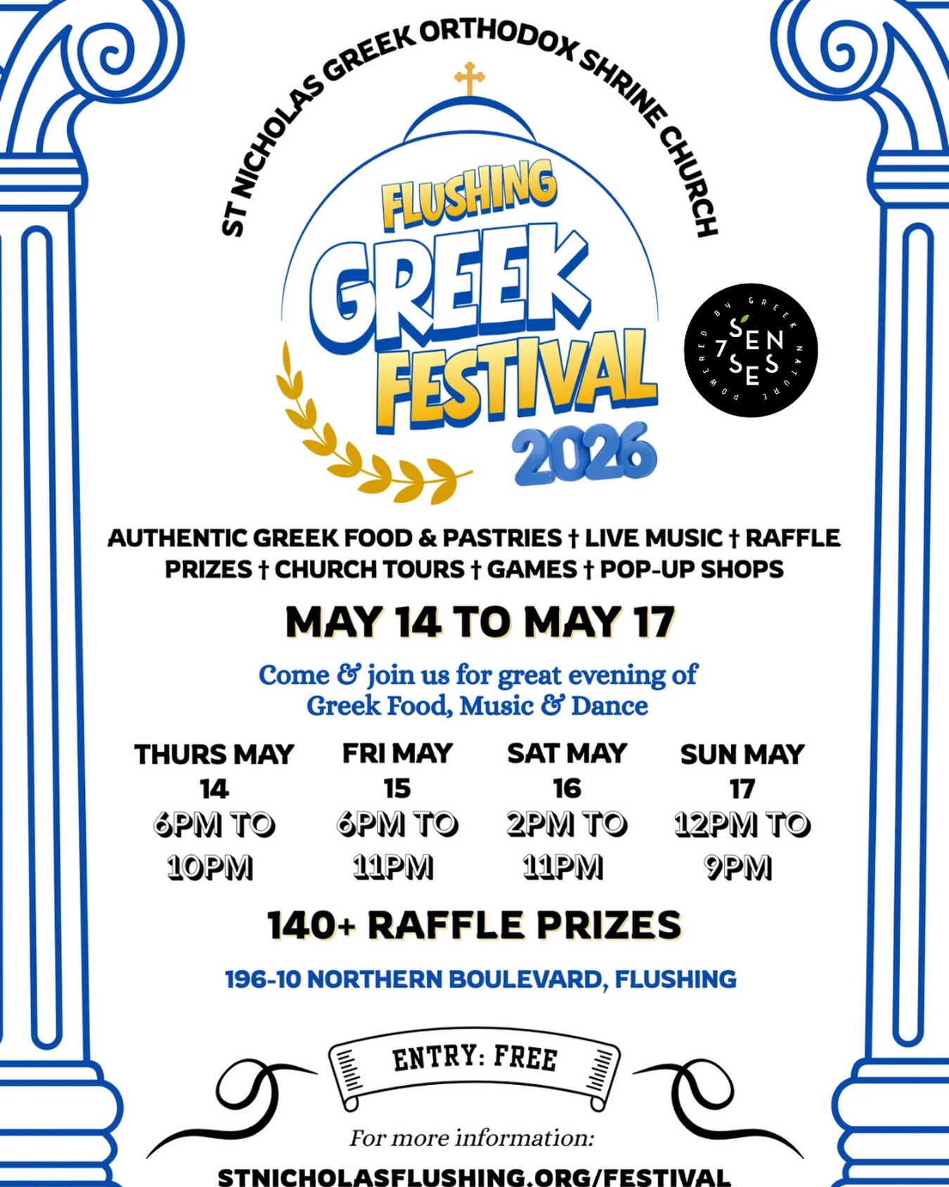 Festival season is here! Looking forward to serve our organic Greek herbal teas at the Flushing Greek Festival in @stnicholasflushing this weekend 🇬🇷🌿
📆 May 14-17 th
📍196-10 Northern Boulevard, Flushing NY
#greeksinnewyork #astoriagreeks #greekfestival #sevensensesorganic #herbalteas