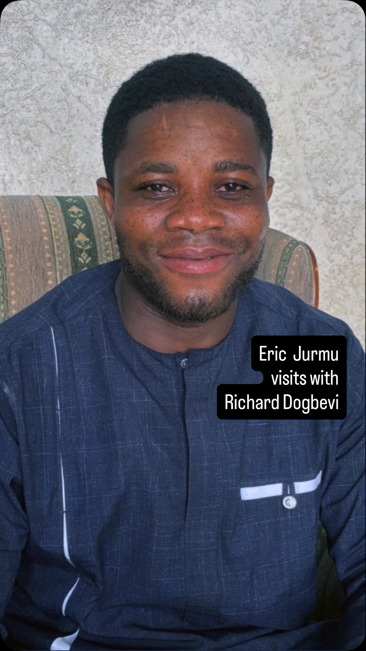 During a recent 10-day mission trip to Togo and Benin, Eric Jurmu of Buffalo, Minnesota, interviewed Richard Dogbevi of Lomé, Togo, who served as an interpreter throughout the journey. Richard shared how the message of the forgiveness of sins first came to his family around the year 2000, when his mother received the grace of repentance. Though she passed away in 2011, Richard said God has preserved him in living faith and helped him understand the precious gift of forgiveness in God’s kingdom.
Richard also reflected on the blessing of joining a mission trip for the first time. Through traveling with fellow believers, visiting congregations in Togo and Benin, and hearing God’s Word preached daily, he experienced encouragement, new learning, and strengthening of faith. The visit was a reunion as well, as Eric and Richard first met many years ago when Richard attended confirmation school in Lomé. The brothers parted with thankfulness, encouragement, and wishes for God’s continued blessings and protection in faith.