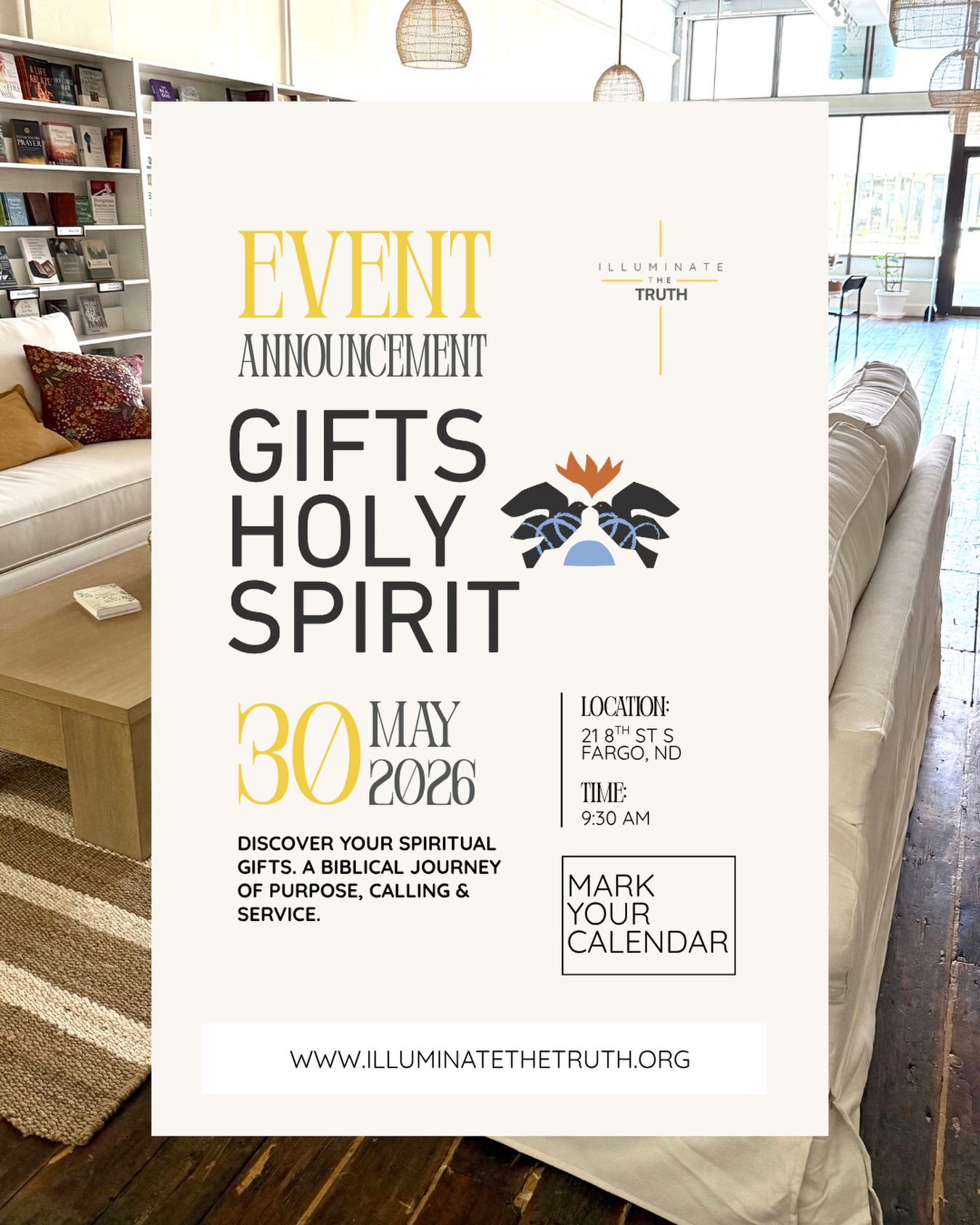 Free event registrations is required. Discover Your Spiritual Gifts. A Biblical Journey of purpose, calling & service. Have you ever wondered how God uniquely designed you to serve others and strengthen the Body of Christ? Join us for an encouraging and meaningful event focused on discovering and understanding your spiritual gifts.click BIO link event.
