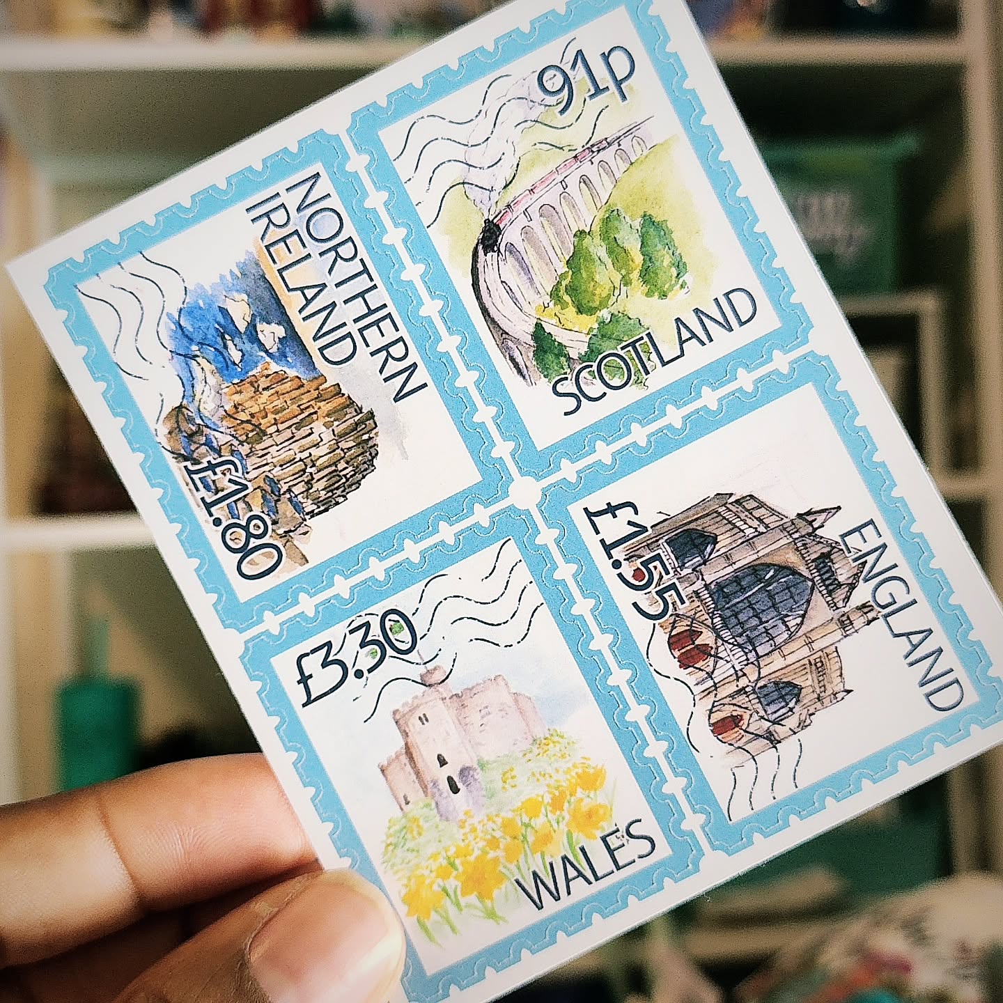 ✨️🇬🇧 Is there anything more satisfying than a Cricut working as it should?!! Lol at those cut lines!! 😍
Travel Mail newsletter and stickers for the U.K. are available in my shop under "previous mail" in case you missed the subscription 🩵
Image Description: a close up of my Memories of the U.K. postage stamps sticker sheet.