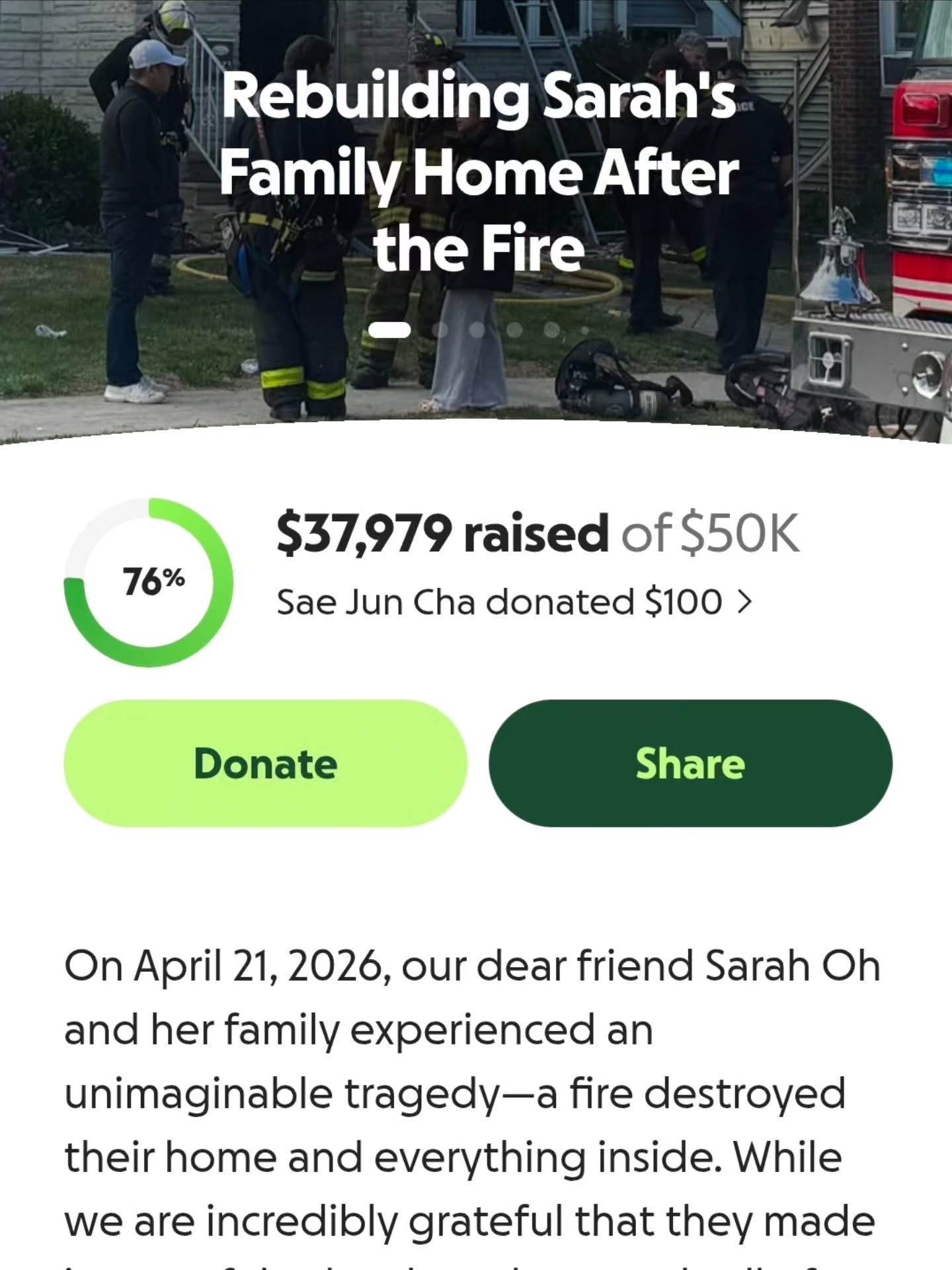 In response to a sudden fire, we provided a donation to a single mother for her immediate needs. His Pearls is lifting her up in prayer. We ask for your prayers that every step of the restoration is guided by God’s providence and that she is comforted by the love of those around her