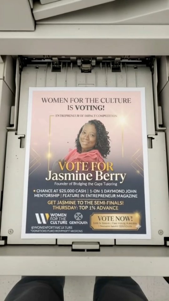 We are rallying the W4TC community to vote for Jasmine Berry, founder of @bridginggapstutoring as #SharkTank @thesharkdaymond's Entrepreneur of Impact!
Jasmine is a true architect of community advancement, building essential infrastructure for educational equity.
Her mission goes beyond tutoring; she addresses systemic inequalities by providing personalized, culturally responsive learning that empowers Black and Brown students to achieve academic success and economic mobility.
Jasmine embodies the "Impact" of this competition by using her platform to drive collective progress and educational liberation.
What’s at Stake:
A win secures $25,000, mentorship with #DaymondJohn, and a feature in Entrepreneur Magazine to scale her proven model of success.
How to Vote:
Deadline: TODAY at 7 PM PDT.
Status: The top 1% advance to the Semi-Finals.
Cost: FREE, but paid votes benefit the nonprofit @GENYOUth!
Cast your vote via the link in our stories!