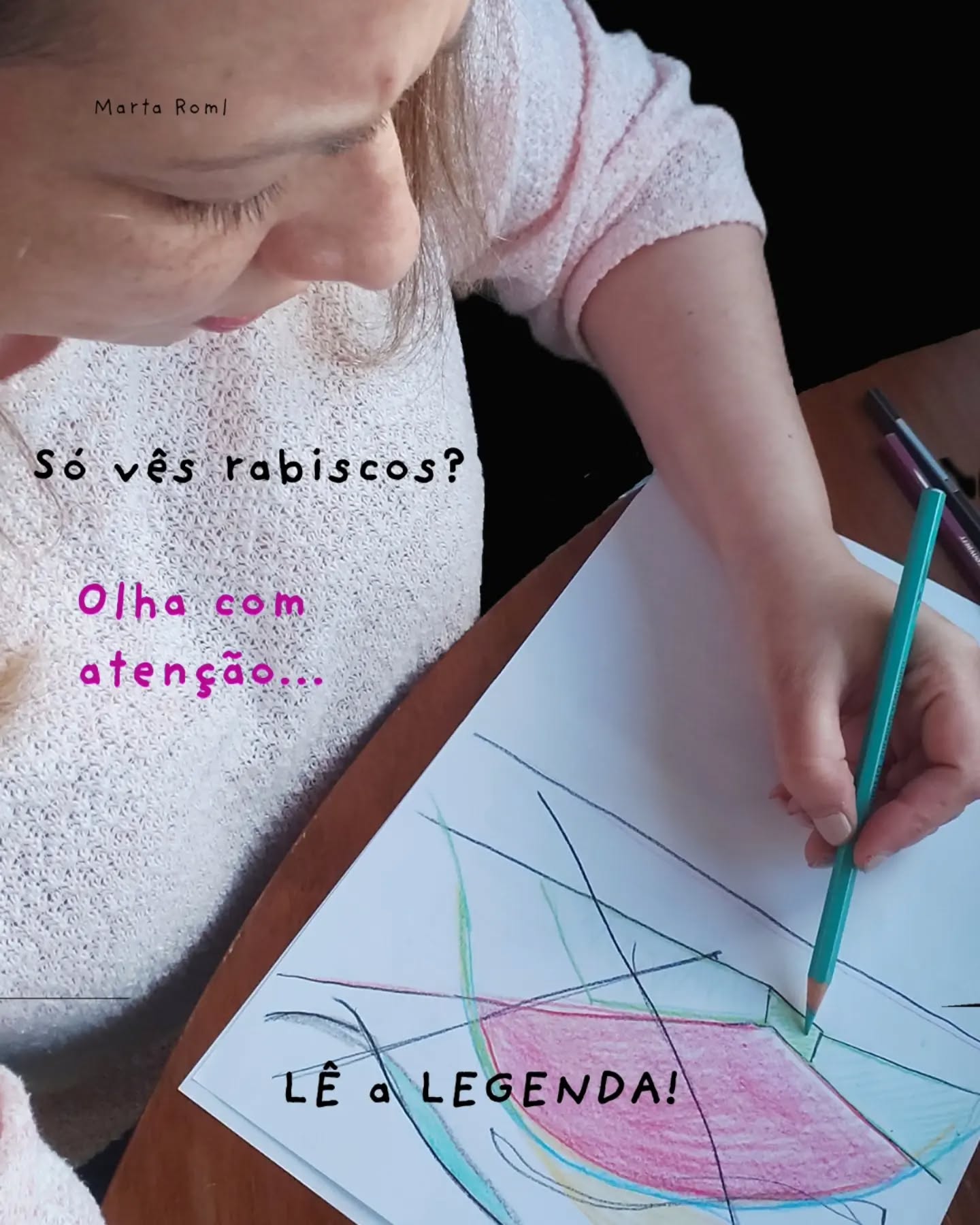 E se o teu bloqueio não precisasse de ser explicado… mas desenhado?
Há momentos em que tentamos explicar tudo. Mas quanto mais pensamos, mais confuso parece ficar.
Nas Sessões “Arte & Transformação”, usamos exercícios criativos simples para transformar essa confusão em algo visível.
Pode ser através de uma linha. De uma cor. De uma imagem. De uma palavra. De uma pequena composição feita de forma intuitiva.
O importante não é o resultado artístico. O importante é o que aparece no processo.
Estes exercícios podem ajudar-te a libertar emoções acumuladas, perceber padrões, identificar bloqueios e abrir espaço para novas possibilidades na tua vida.
É um espaço online de desenvolvimento pessoal e criativo, com recurso à expressão artística, reflexão e autoconhecimento.
Pode ter um efeito terapêutico, mas não é terapia. Não substitui acompanhamento psicológico, psicoterapêutico ou médico.
👉 Para experimentares uma sessão gratuita, envia-me mensagem com a palavra ARTE.
Rise
On
My
Love
💗
#arteetransformação #sessãogratuita #desenvolvimentopessoal #martaroml