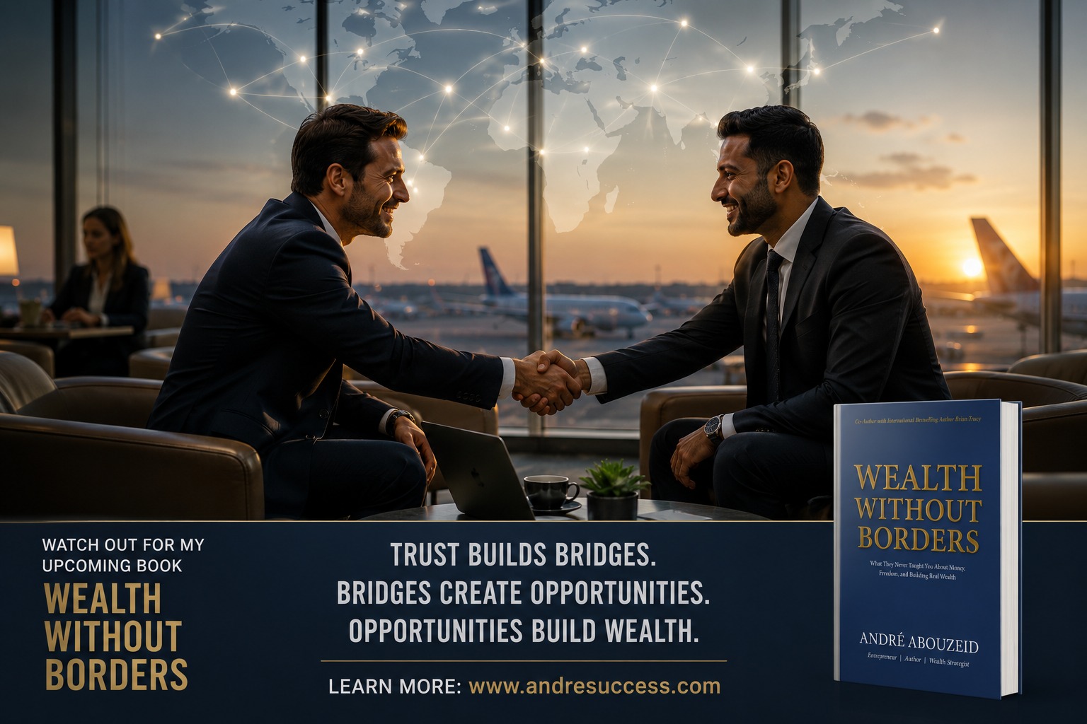 THE POWER OF ONE RELATIONSHIP
One conversation can change your future.
One introduction can open a new door.
One person believing in you can shift the direction of your life.
Many of the best opportunities in my journey did not come through advertising.
They came through trust.
Relationships are not distractions from success.
They are often the bridge to it.
"Wealth Without Borders" coming soon.
Visit: www.andresuccess.com
#RelationshipWealth #Networking #Entrepreneur #BusinessGrowth #Leadership #Success #Mindset #EntrepreneurLife #WealthBuilding #GlobalBusiness #WealthWithoutBorders #AndreAbouzeid