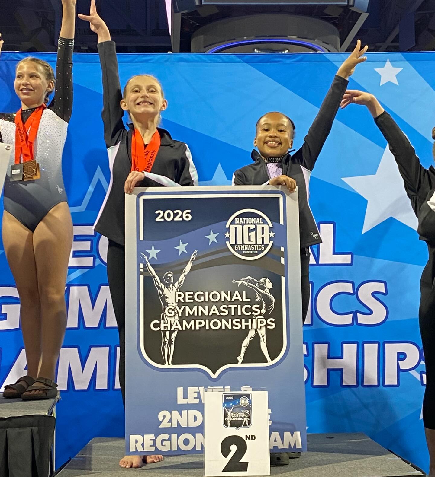 Last but not least, a special shout-out to our Level 3 team! They took home 2nd as a team with a score of 116.775– only 2 tenths behind first place! #PlatinumPride 💜🩵