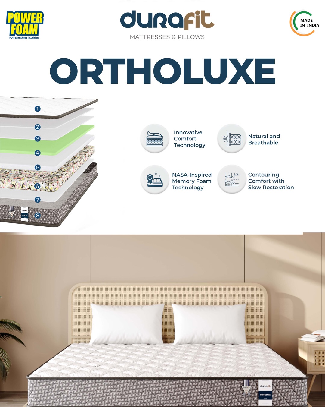 Sleep isn’t one-size-fits-all — and neither is comfort. ✨
From orthopedic support to plush luxury, discover the perfect mattress designed for your kind of sleep.
Because better mornings begin with better nights. 🛏️💤
#Durofit #SleepBetter #MattressComfort #HealthySleep #LuxurySleep
(OrthopedicMattress MemoryFoam HybridMattress SleepWell BedroomGoals ComfortRedefined GoodSleepGoodLife MattressCollection BetterSleepStartsHere SleepInStyle PremiumComfort HomeComfort RestEasy SleepSolutions DreamyNights)