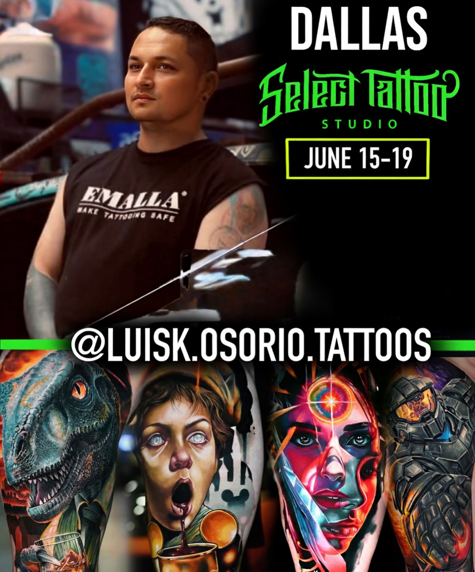 🔥 @luisk.osorio.tattoos  is joining us next month at Select Tattoo Studio!
An incredible color realism artist known for bold colors, insane detail, and next-level work. Spots will be limited, so book your appointment now before the schedule fills up. 🎨📩