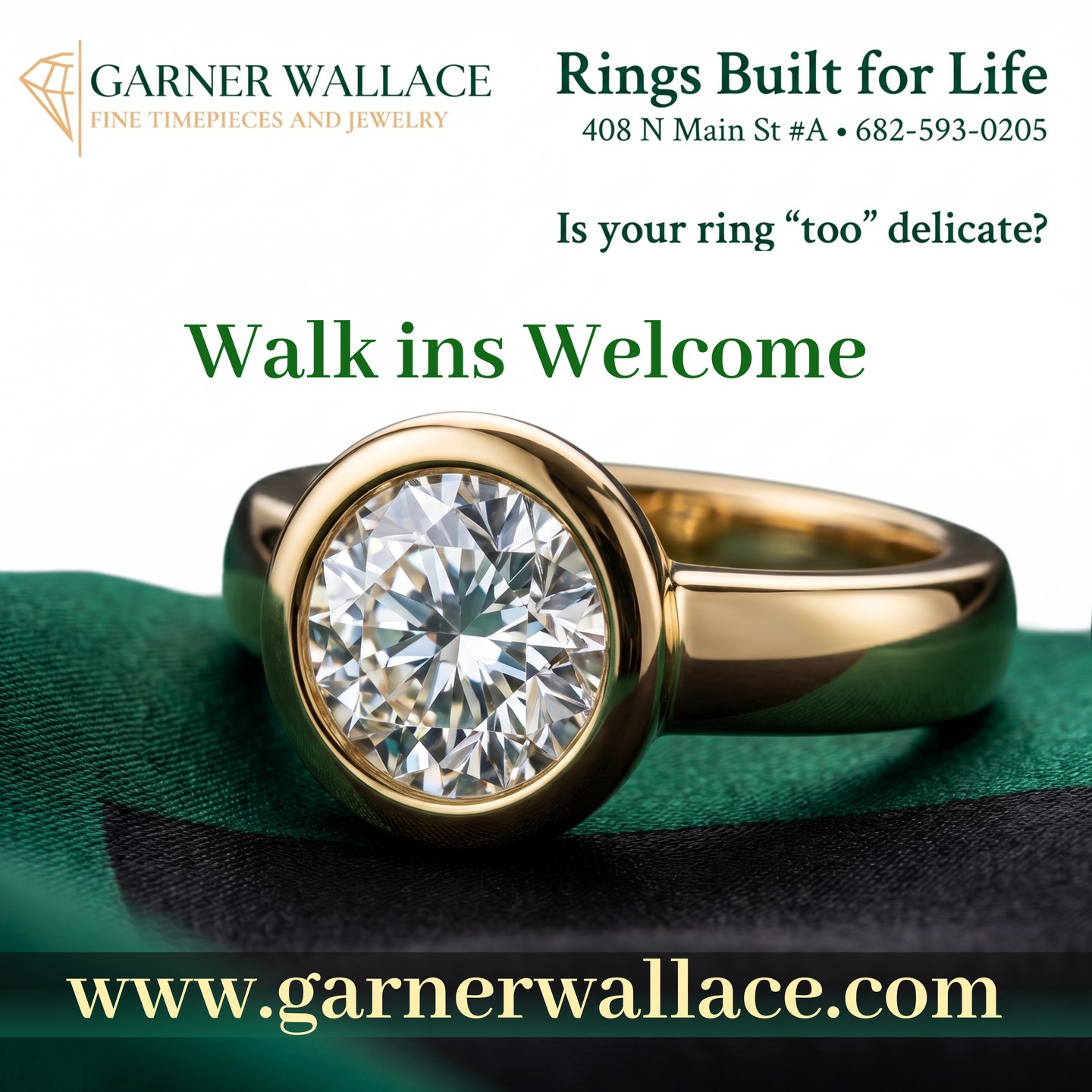 When choosing a diamond ring, clarity and certification matter! 💎✨ While the eye may be drawn to sparkle, understanding a gem’s grading can ensure you get the quality you deserve. Look for certifications from reputable labs to verify color, cut, clarity, and carat weight. These grades reflect the true value, differentiating genuine luxury from mere appearance.
Curious about your ring's quality? Visit us at Garner Wallace for expert insights!
408 N Main St, Suite A • 682-593-0205
#customjewelry #handmadejewelry #uniquejewelry #jewelrydesigner #personalizedjewelry #artisanjewelry #gemstonejewelry #gemstones #naturalgemstones #statementjewelry #fashionjewelry #finejewelry #watchrepair #watchmaker #luxurywatches #watchesofinstagram #horology #watchcollector #vintagewatch #rolex