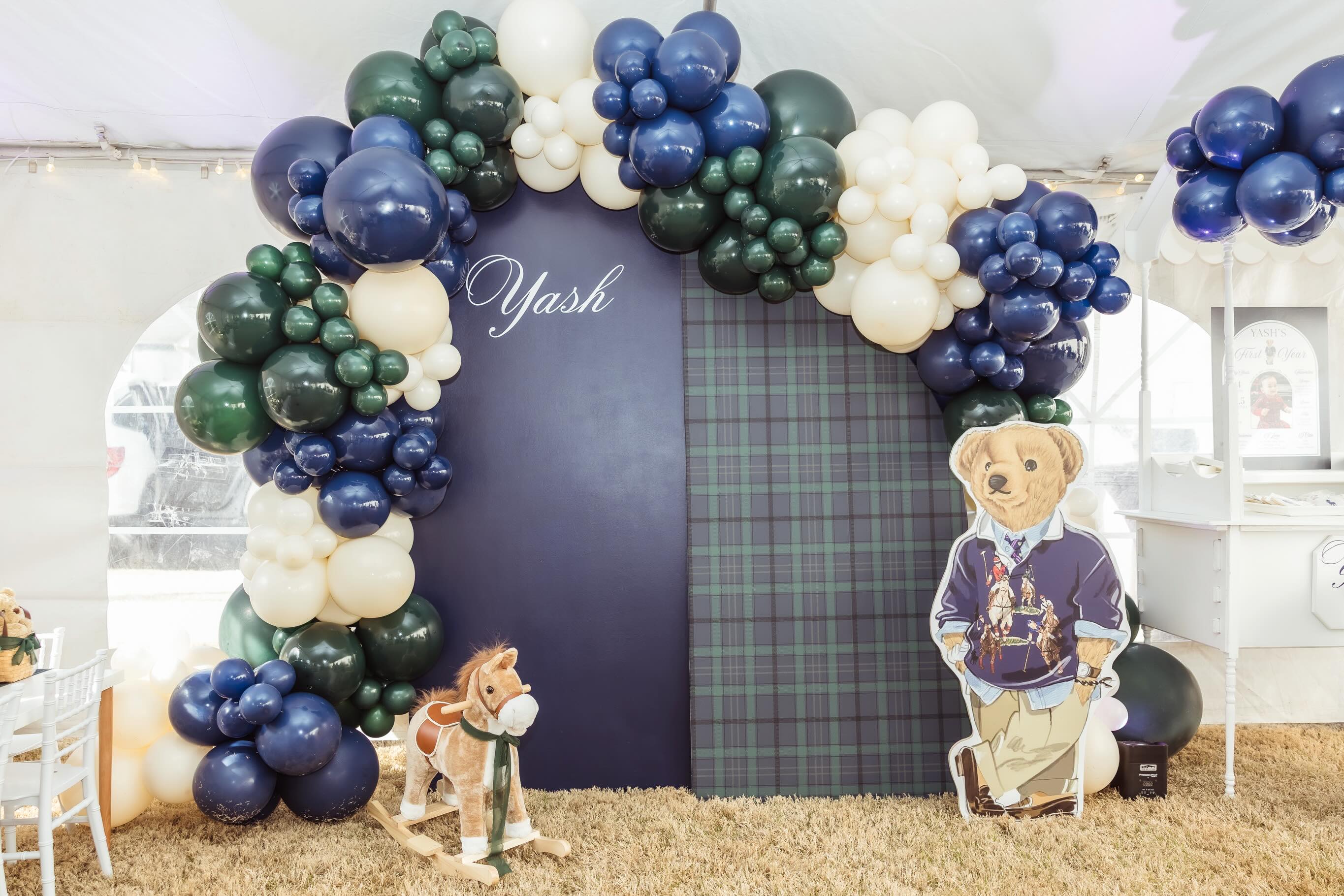 A little gentleman is turning ONE 🤍🧸🏇
Celebrating Yash in classic Ralph Lauren style with navy + hunter green details, teddy bears, plaid touches, and the sweetest Build-a-Bear station for guests. Such a timeless and cozy first birthday celebration ✨
#RalphLaurenParty #FirstBirthday #BoyBirthdayTheme #TeddyBearParty #raleighnceventplanner
