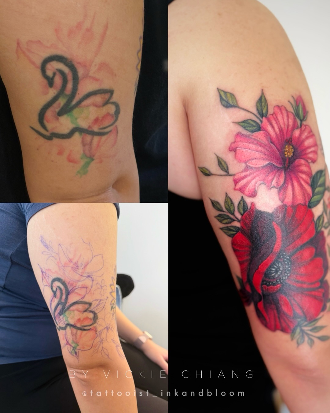 Covering existing ink requires more than just a stencil—it requires a custom approach. For Natalia, we combined digital concepts with freehand drawing to make sure her old tattoos on her inner and back upper arm vanished perfectly into the new flow.
I can’t always show a finished drawing beforehand with cover-ups, your trust is what makes these transformations possible!
#coveruptattoo #tattootransformation #freehandtattoo #floraltattoo #losangelestattoo