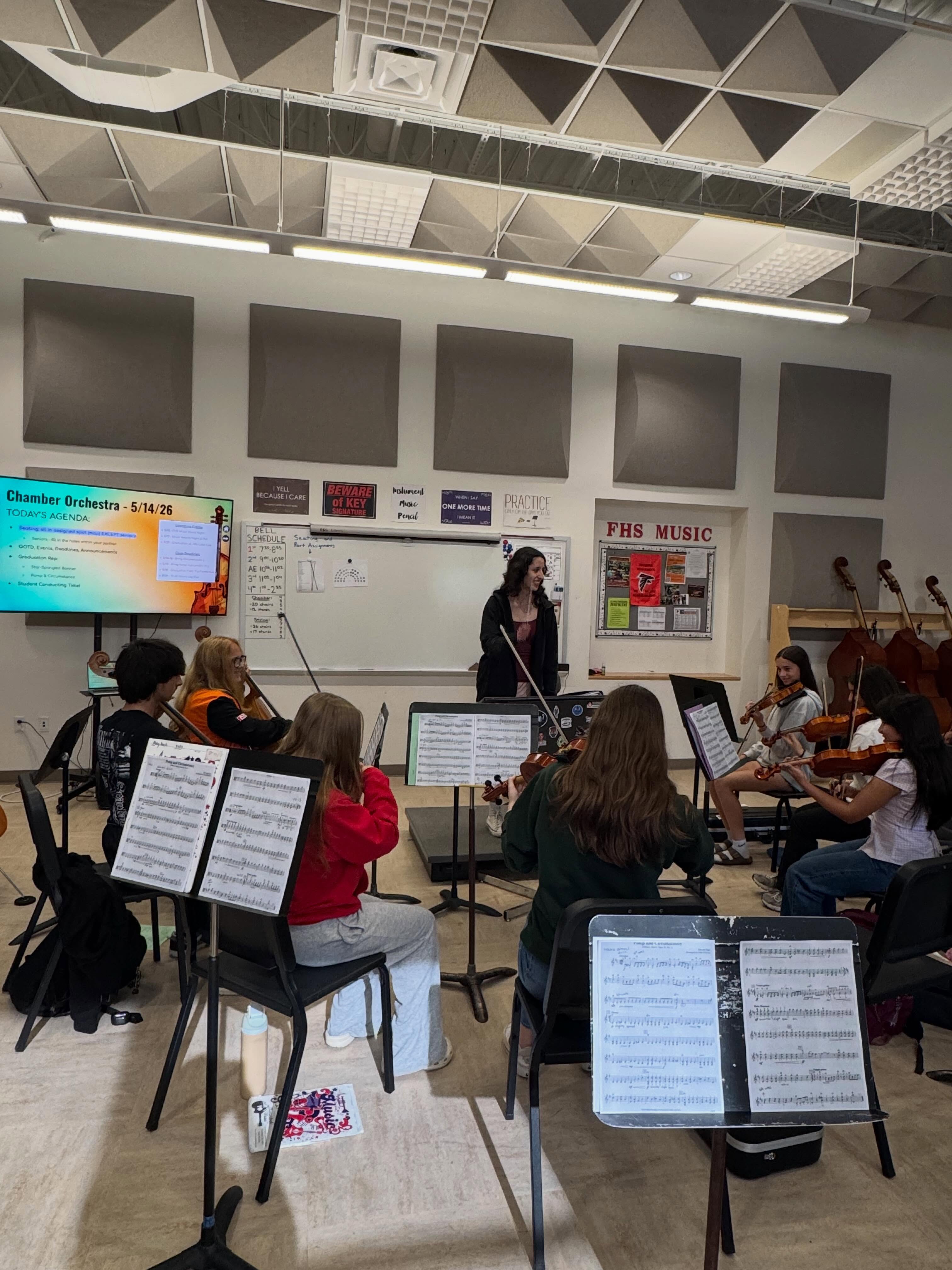 On our seniors’ last 2 days, our orchestra students got to switch roles and CONDUCT! It was mad chaos, some of them got a little specific with their improv instructions… and Mr. C’s baton is still hurting from flying several feet.