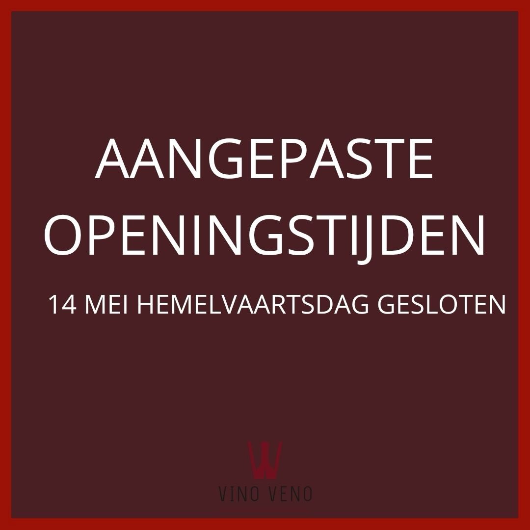 🍷 Even een kleine pauze!
Op Hemelvaartsdag is Vino Veno gesloten.
Vrijdag sta ik weer voor jullie klaar. Proost en geniet van je vrije dag! ✨
#hemelvaartsdag #vinoveno #wijngenieten #gesloten