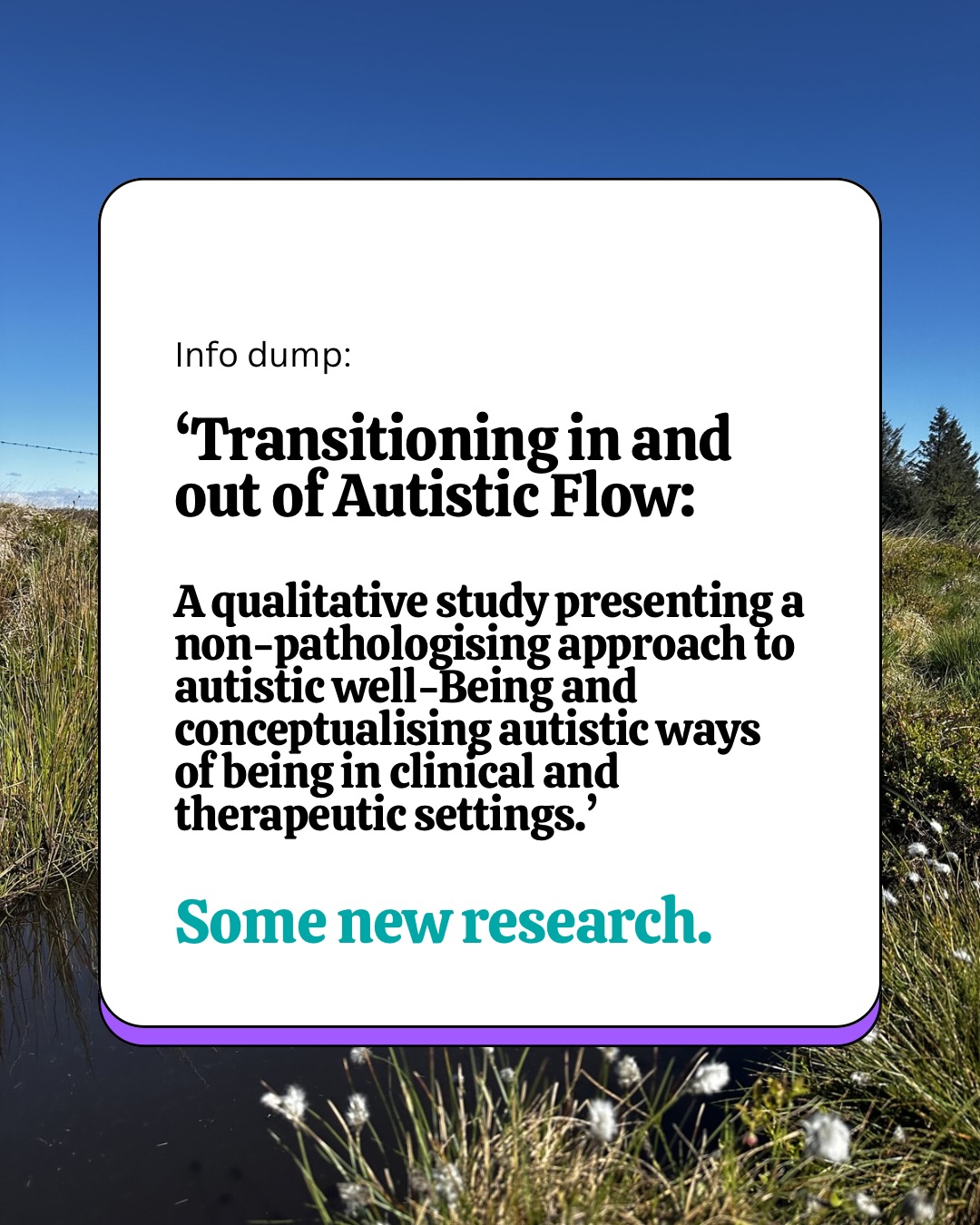 Fully recommend checking out Blindboy’s pod on his experience of this study.
#therapy #autism #flow