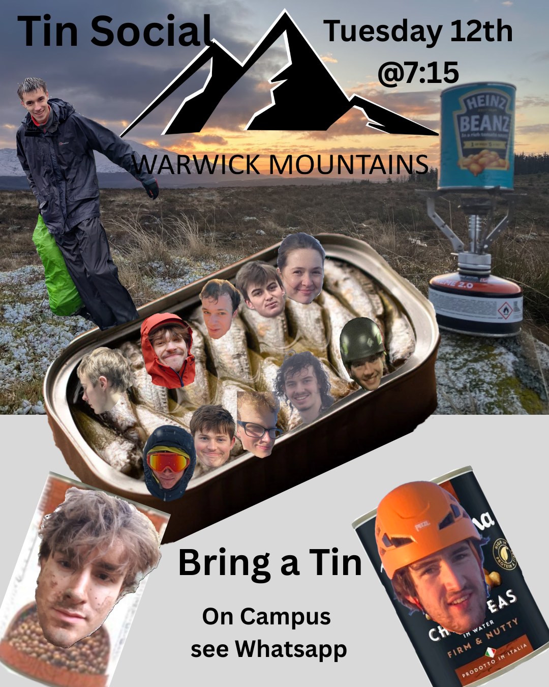Join us for our inaugural Tin Social this Tuesday at 7.15pm! Bring along the weirdest possible tin of food you can find and we will spend the evening cooking them up outside. Boring or identical choices will be punished! Further details about the location will be announced soon on Instagram and WhatsApp.