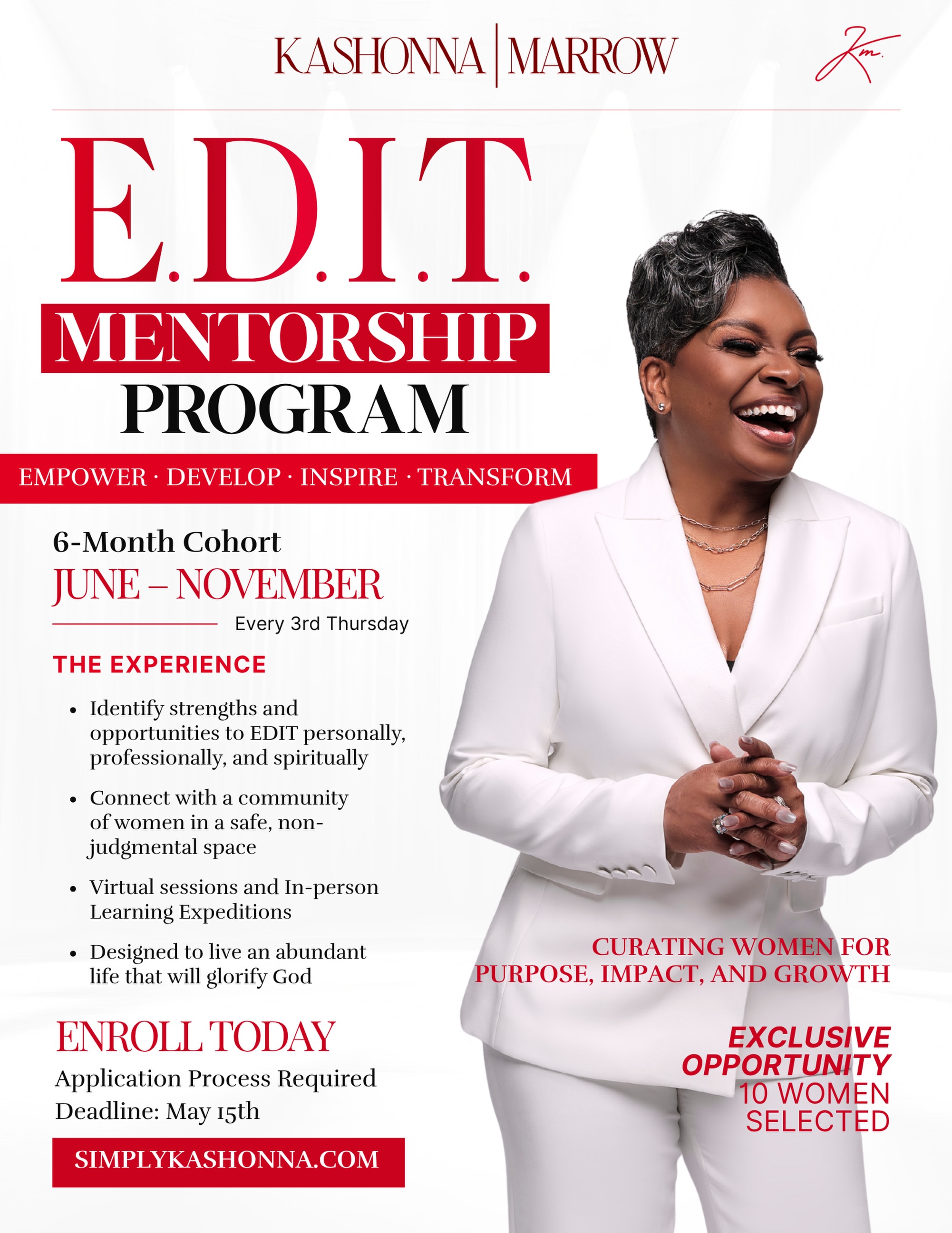 Last day to submit for E.D.I.T. and I am BEYOND excited!
I’m not just ready to pour, I’m ready to share access! Now, more than ever, is our time to BE BOLD, FEARLESS, and COURAGEOUS!
This is not just a program, it is an intentional, curated space for connection, clarity, personal growth, professional development, and meaningful transformation.
Application link in Bio. Closes at 11:59p.
🩷