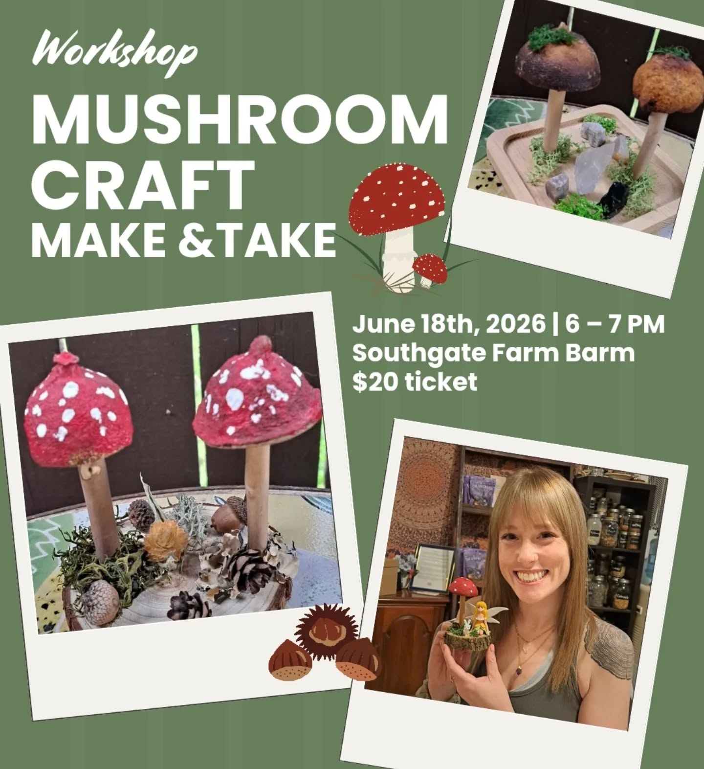 We are hosting a mushroom craft workshop in the barn next month! Come bring a friend and enjoy a little whimsy! ππ§π°