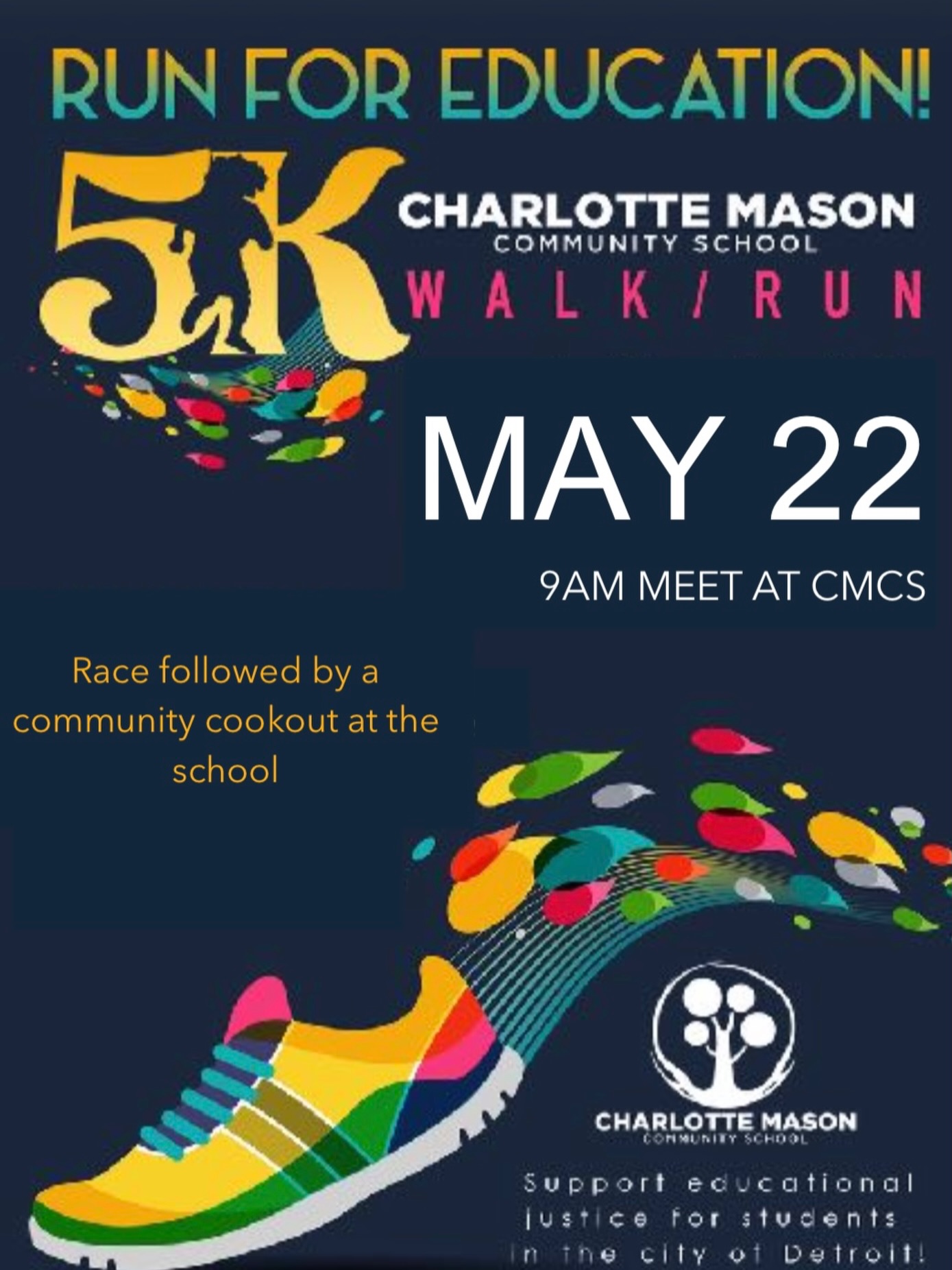 Dear CMCS Families, Teachers and Community,
The weather is getting warm and you know what that means...WALKATHON time!
On Friday, May 22, our students, staff and community will gather at Palmer Park to excitedly run (or leisurely walk) a 5K course. We will move with purpose to raise funds that help fill the gap between tuition and the true cost of a Charlotte Mason education.
This fundraiser supports the beautiful, faith-rooted learning environment we treasure at CMCS—one where every child is known, loved, and equipped to flourish.
If you’re interested in partnering with us by making a donation to our school, please click the link provided in our bio. We truly appreciate your ongoing support and love for the Charlotte Mason Community!