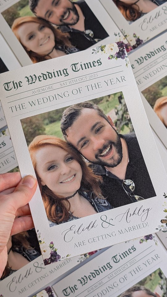 Wedding newspaper cards… the cutest way to tell your love story 📰🤍
Packed with personal details, fun facts, photos, and all the bits that make you you as a couple and the best part? They become a keepsake your guests will actually keep ✨
If you'd love unforgettable Wedding Stationery & Signage, please send me an email or enquire on our website - LET'S MAKE SOME MAGIC 💫
Taking bookings for 2026, 27 & 28💛
www.holliebrucedesigns.com